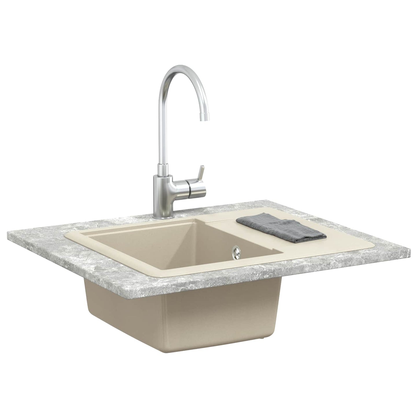 Vask Beige 560 x 460 mm 80% kvarts og 20% harpiks
