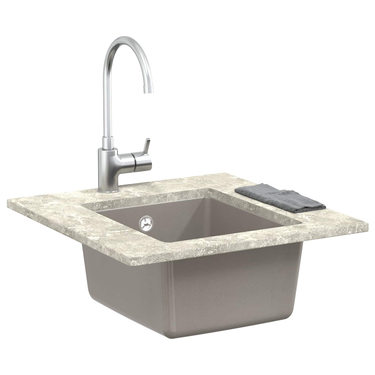 Vask Grå 370 x 460 mm 80% kvarts og 20% harpiks