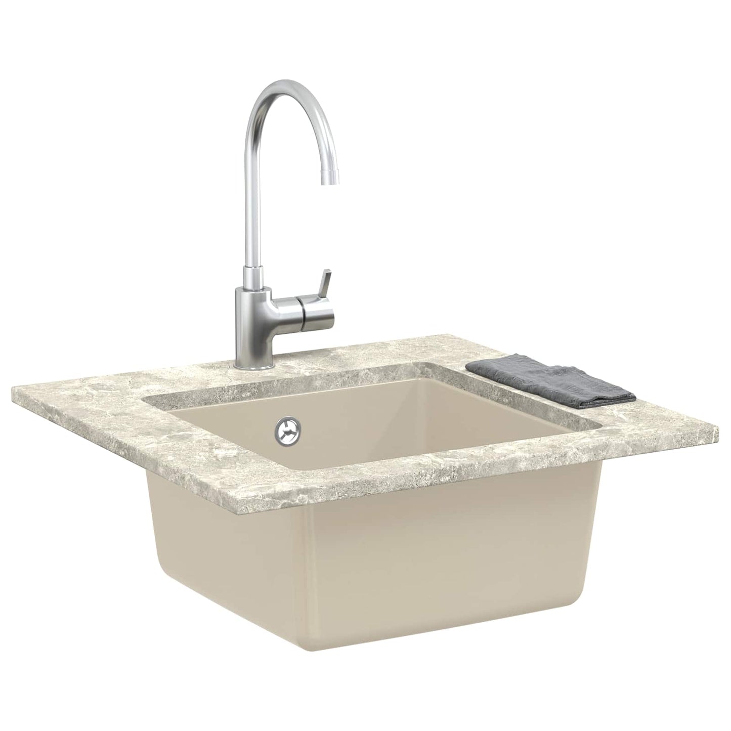 Vask Beige 430 x 460 mm 80% kvarts og 20% harpiks