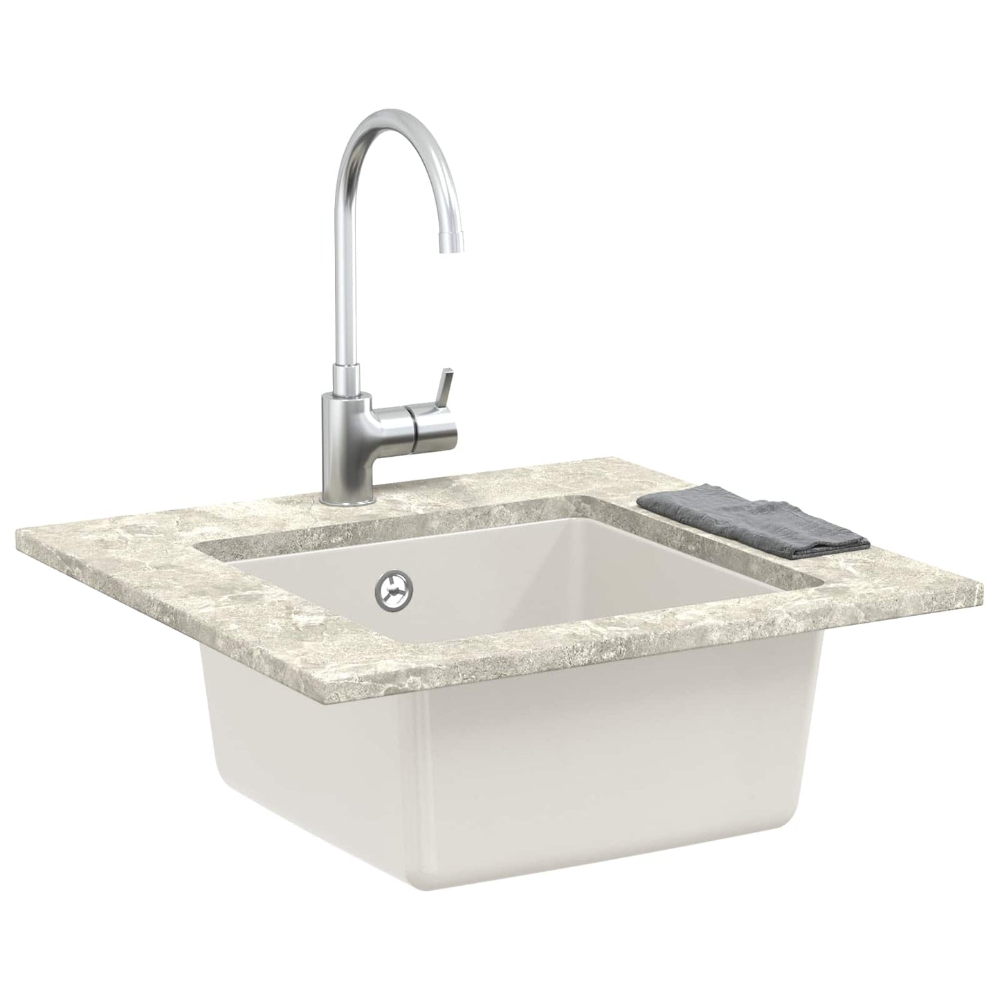 Vask Hvit 430 x 460 mm 80% kvarts og 20% harpiks