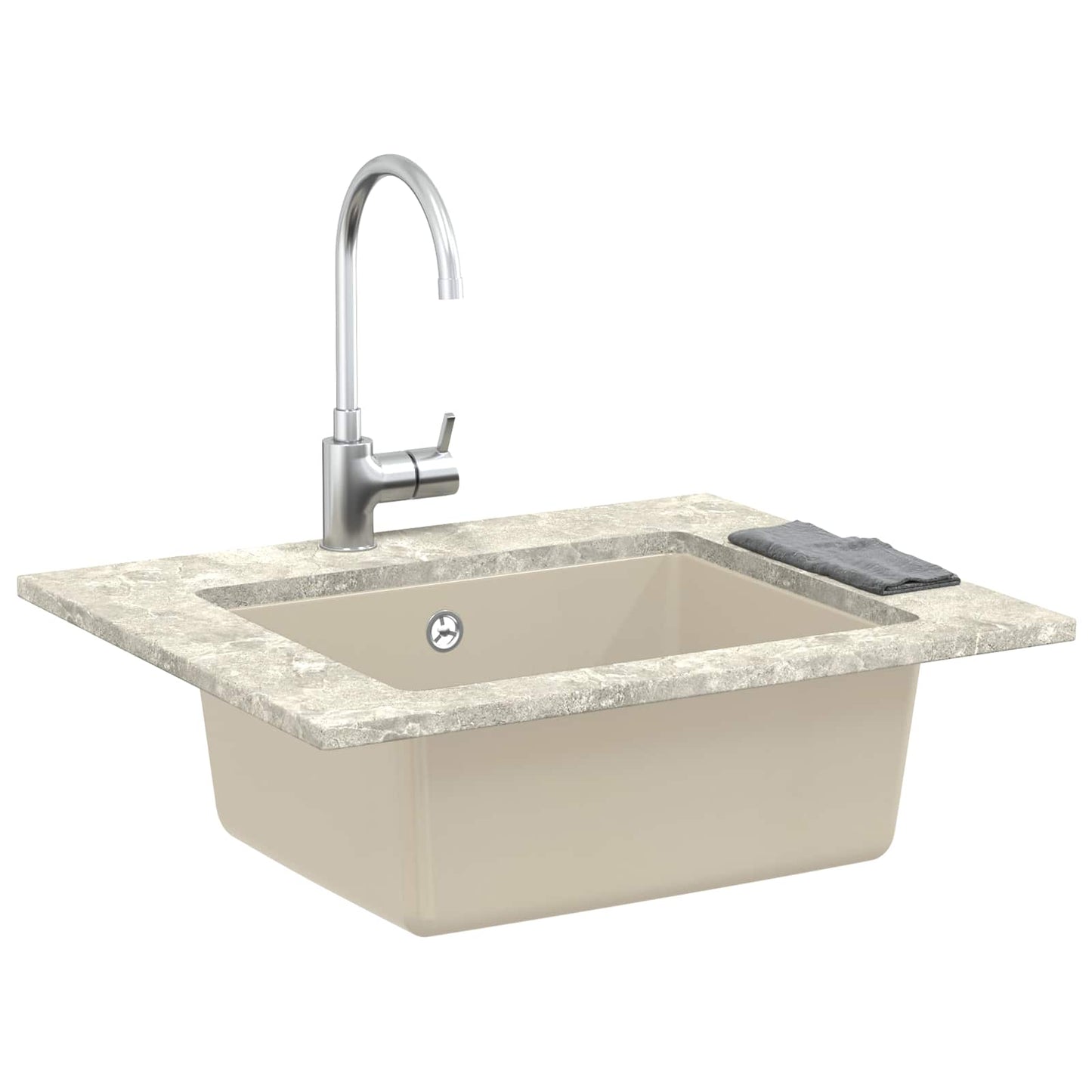 Vask 80% kvarts og 20% harpiks 530 x 460 mm Beige