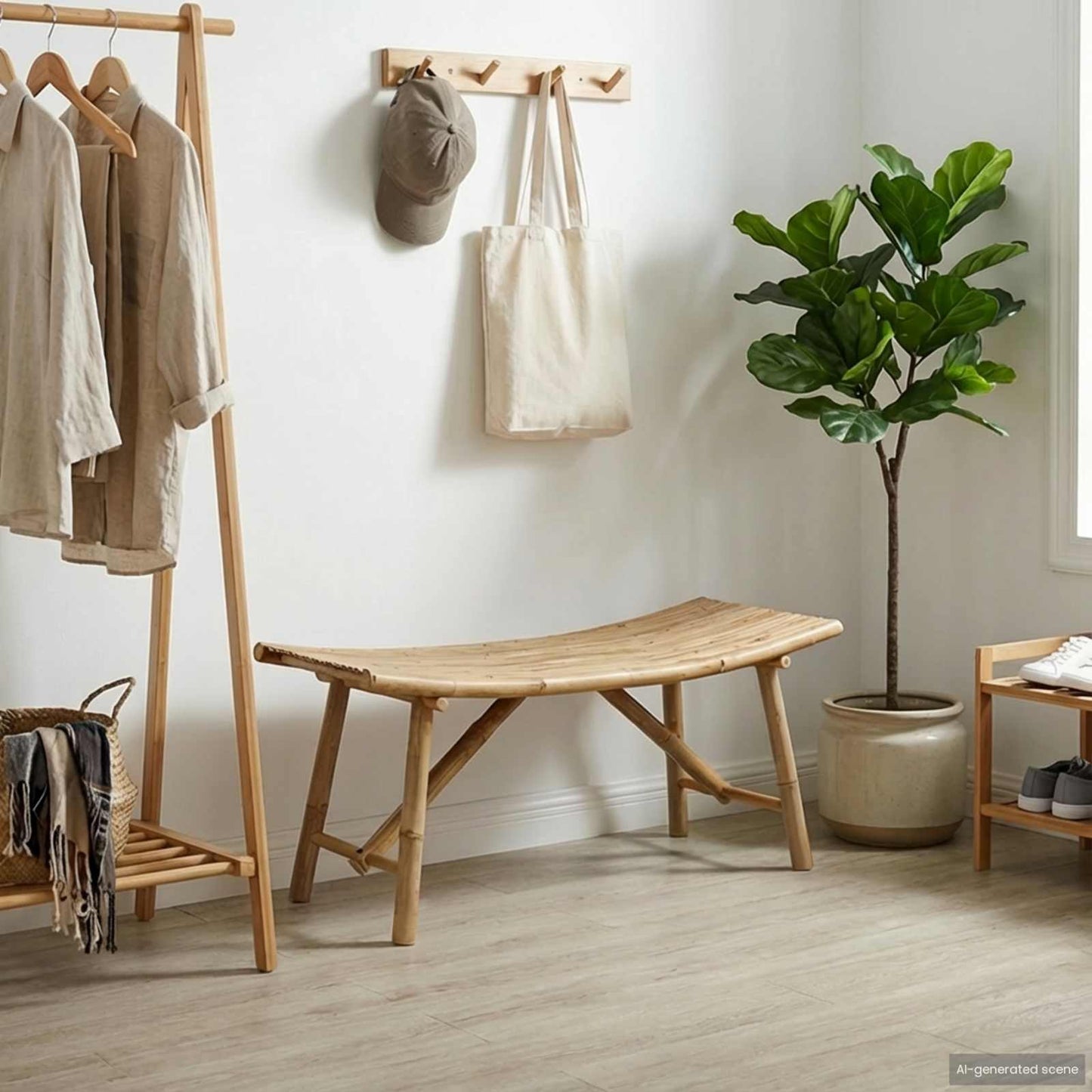 Hagebenk Naturlig 110 x 45 x 50 cm Bambus vidaXL