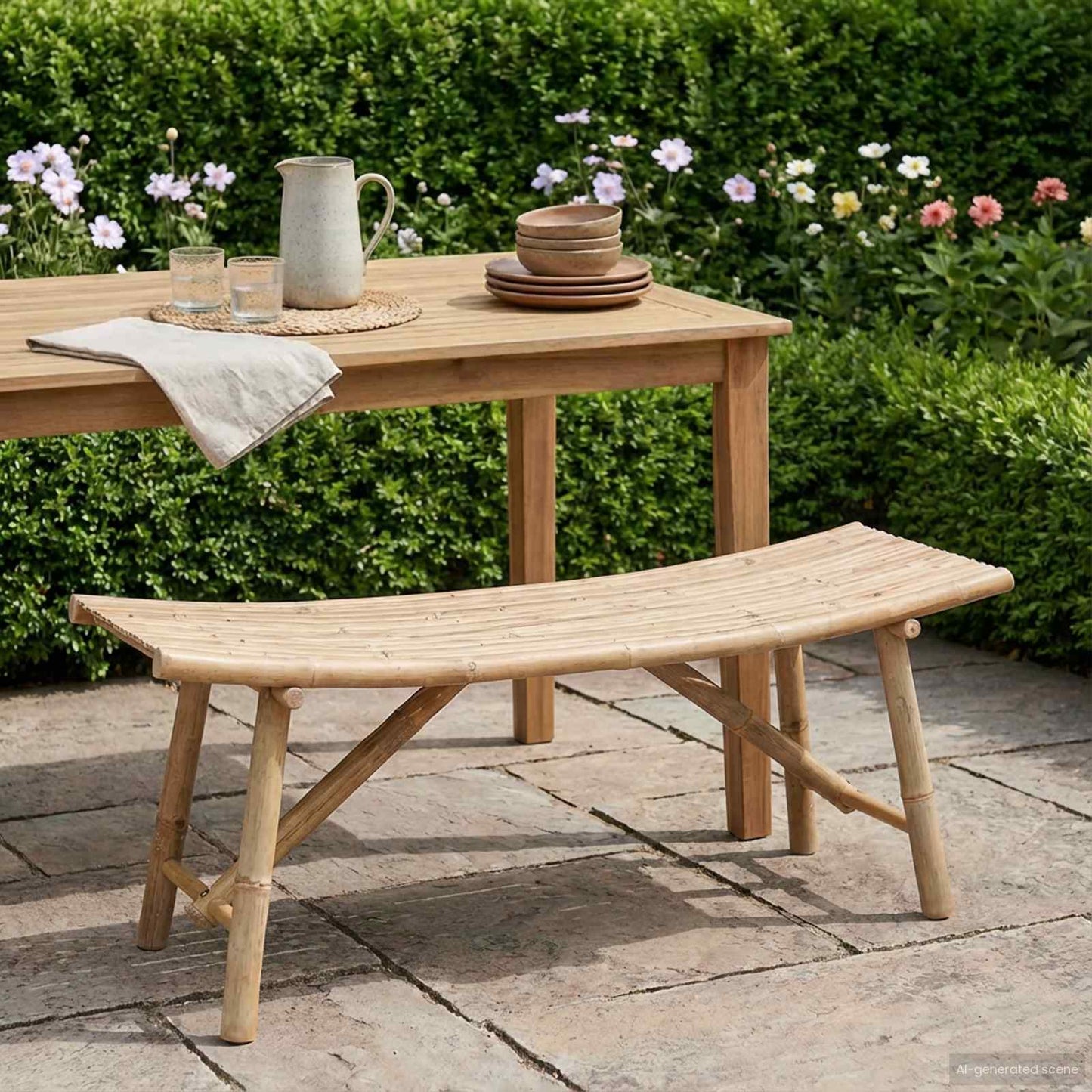Hagebenk Naturlig 110 x 45 x 50 cm Bambus vidaXL