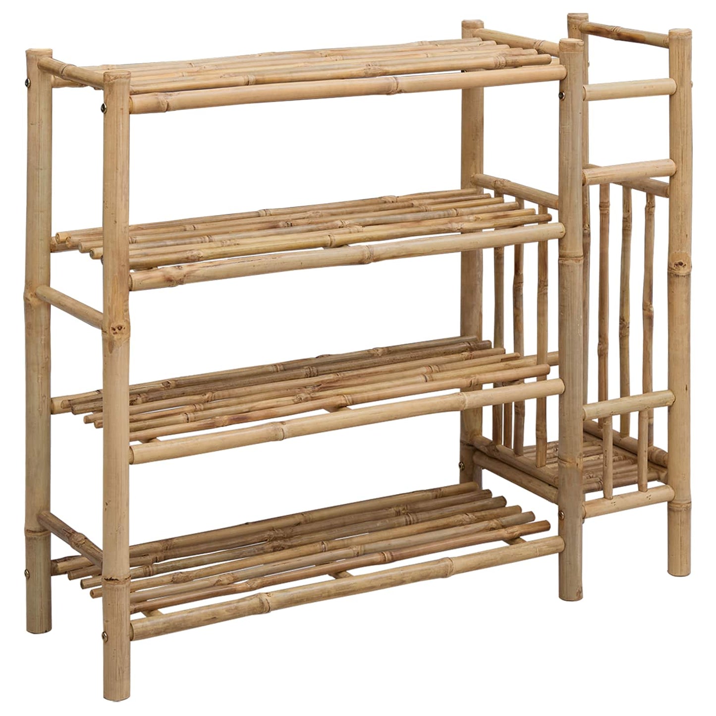 Sko Hylle med hylle med lagring Naturlig 88 x 27 x 80 cm Bambus vidaXL