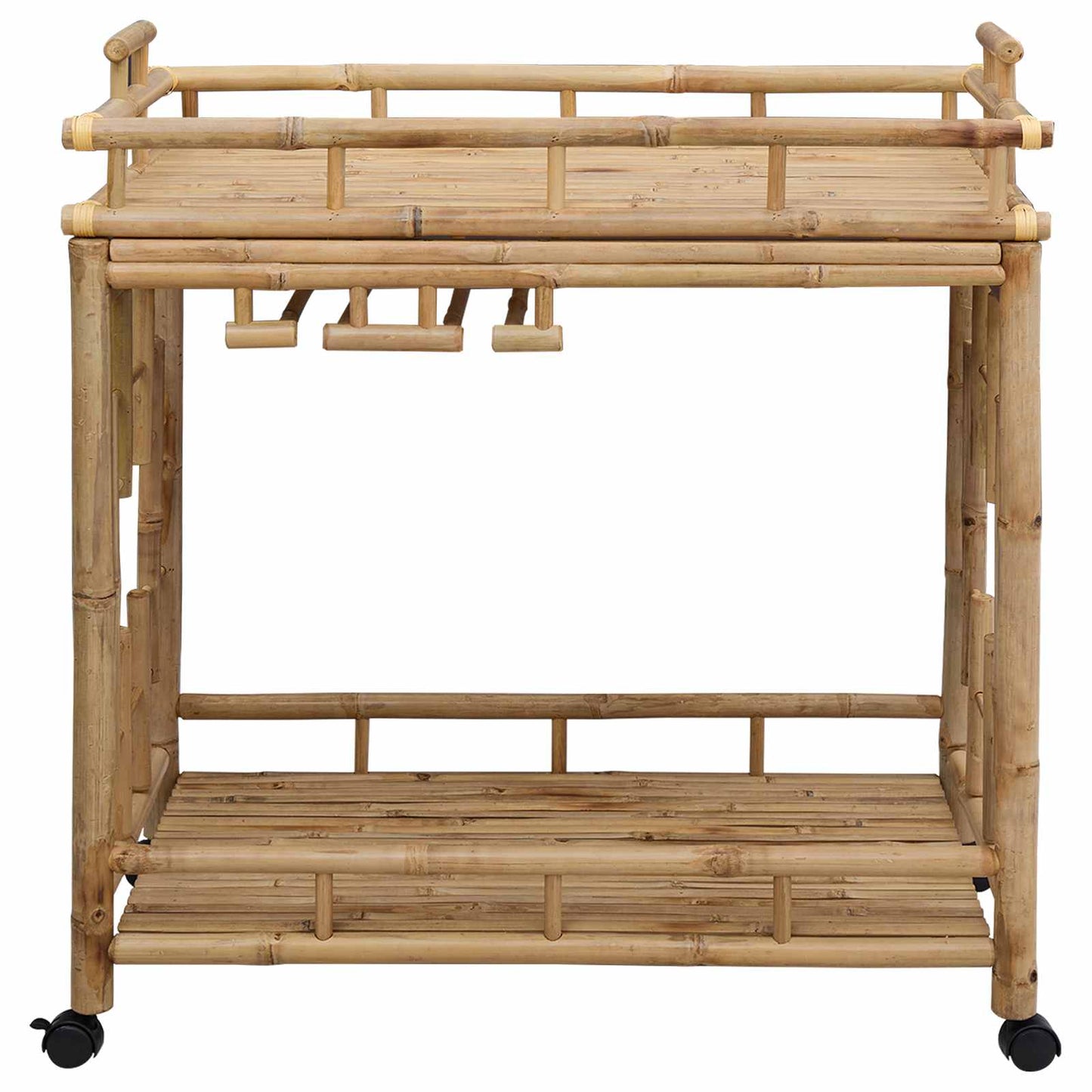 Vinstrolley med hjul Naturlig 85 x 50 x 93 cm Bambus vidaXL