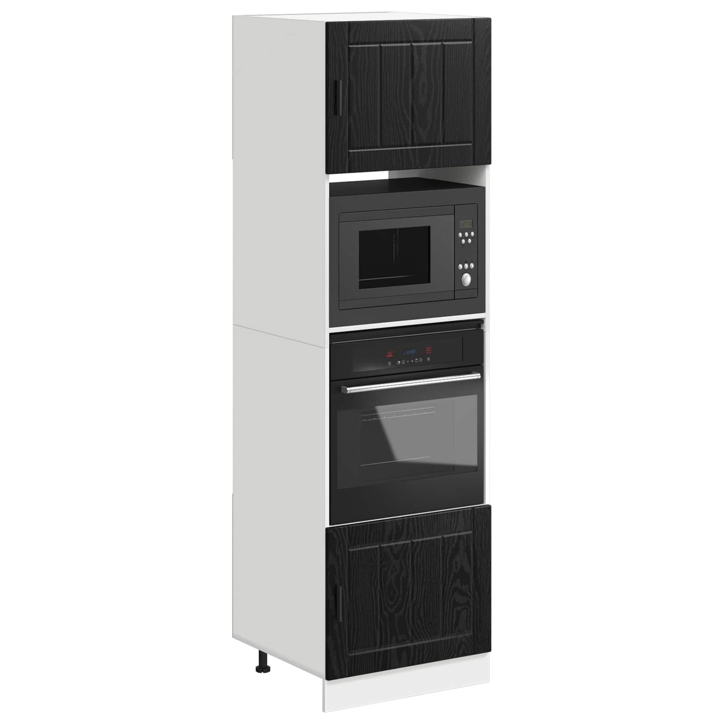 Ovnskap PORTO Svart Eik 60 x 57 x 207 cm Konstruert tre