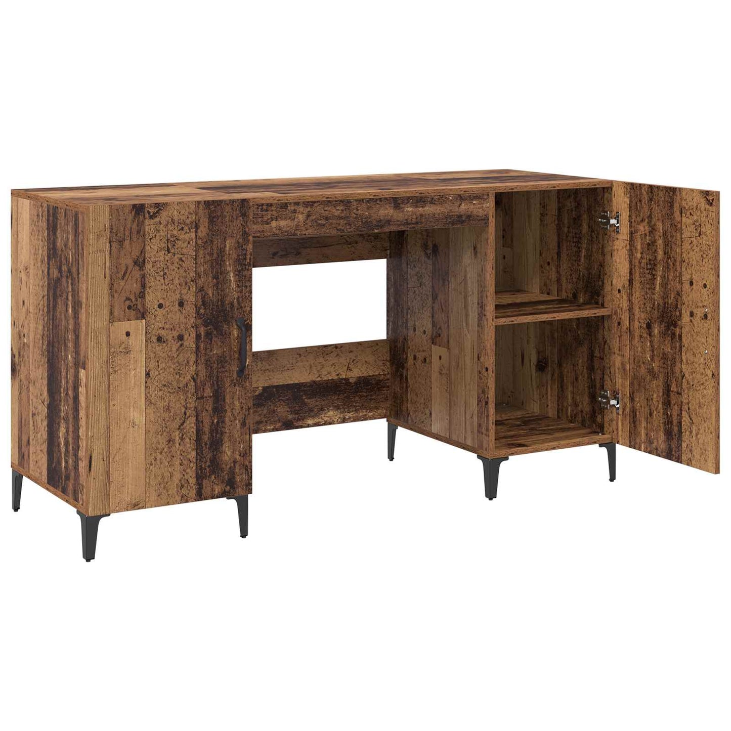 Skrivebord med dør Gammelt tre 140 x 50 x 75 cm Konstruert tre