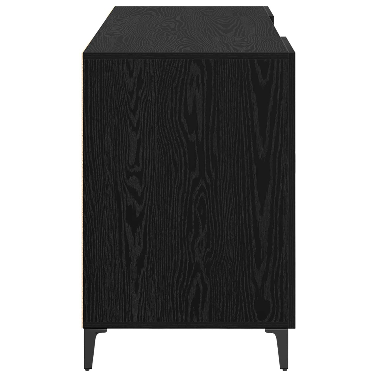 Skrivebord med dør Svart Eik 140 x 50 x 75 cm Konstruert tre