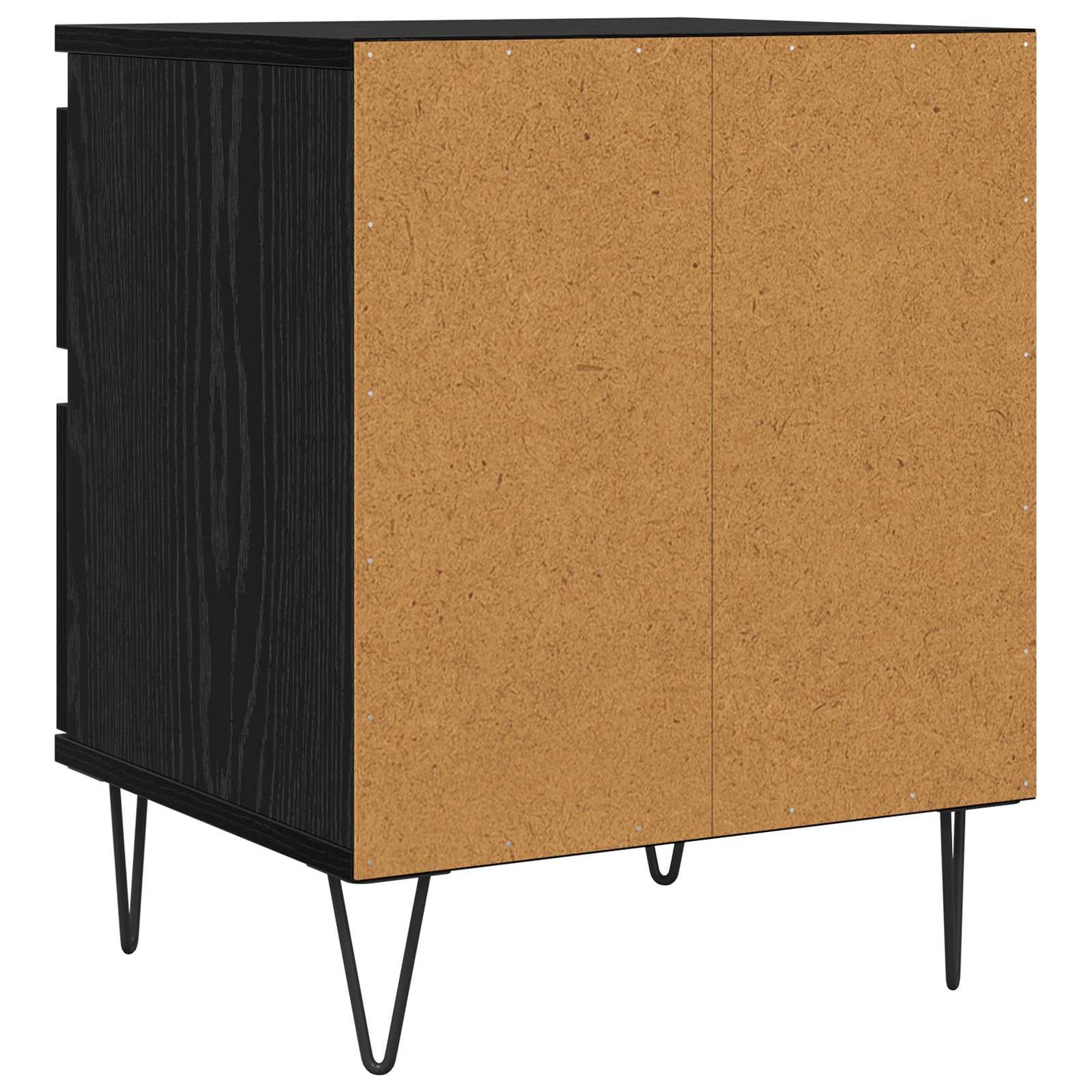 Sengeskap med skuff Svart Eik 40 x 35 x 50 cm Konstruert tre