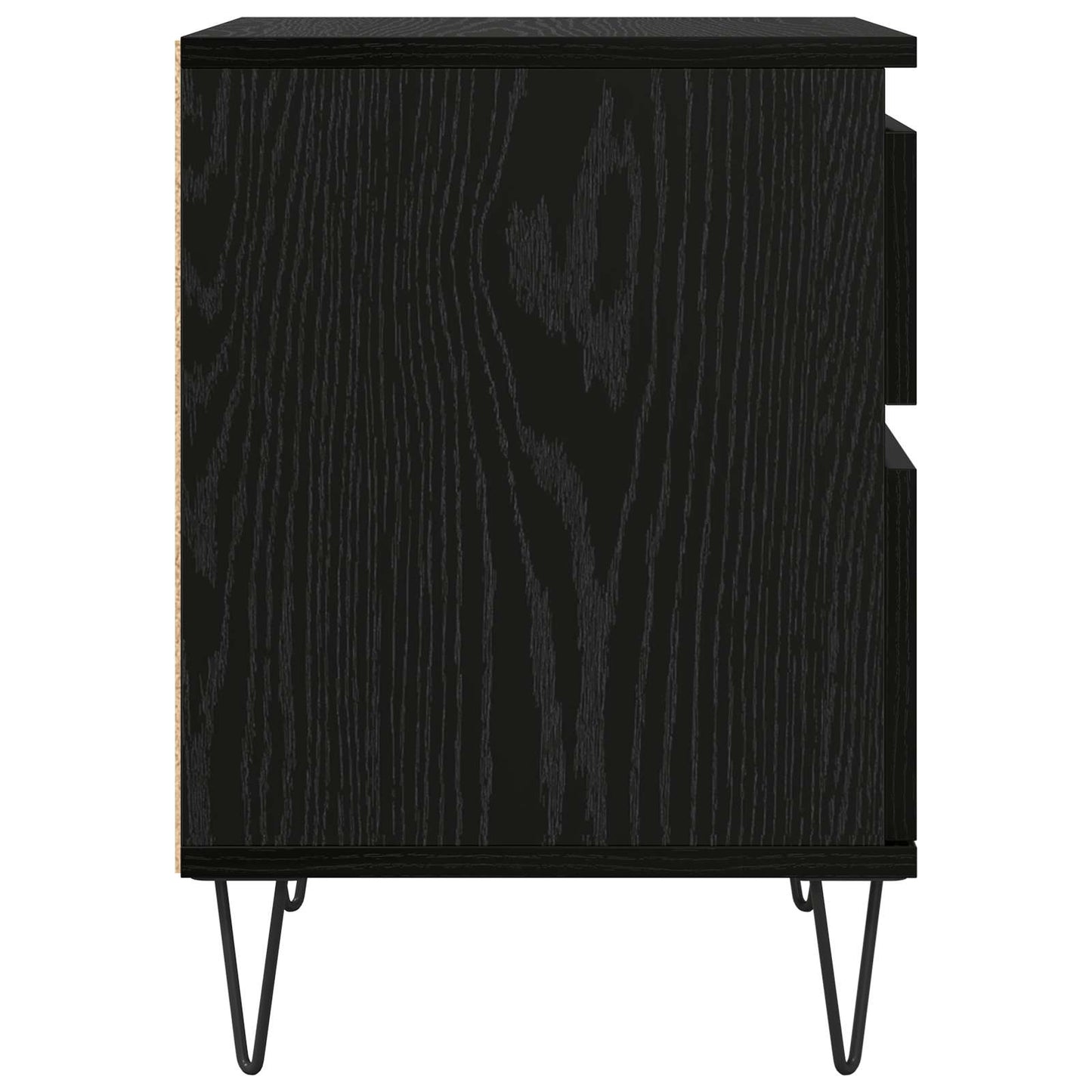Sengeskap med skuff Svart Eik 40 x 35 x 50 cm Konstruert tre
