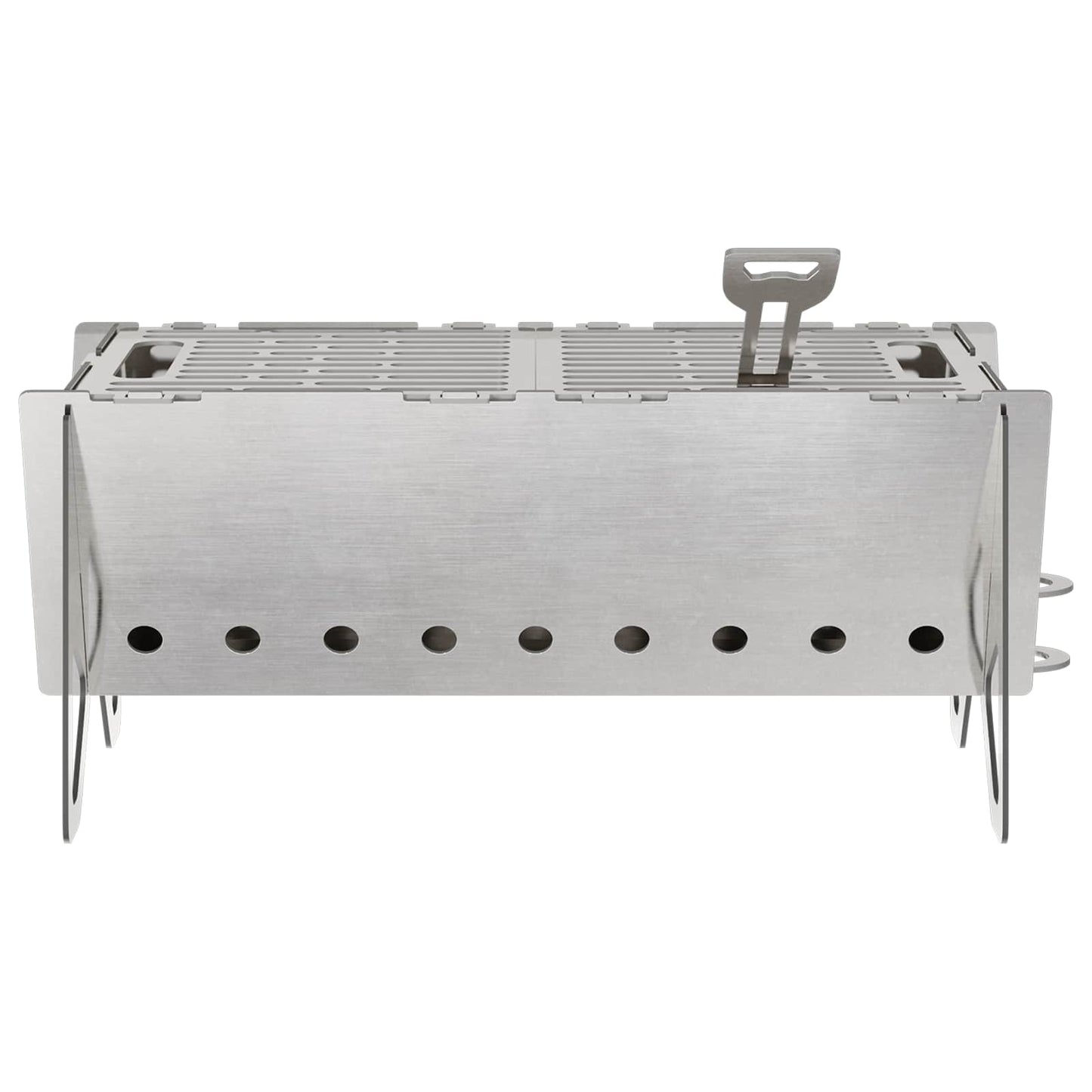 Camping bålplass 42 x 22 x 18 cm Rustfritt stål Sølv