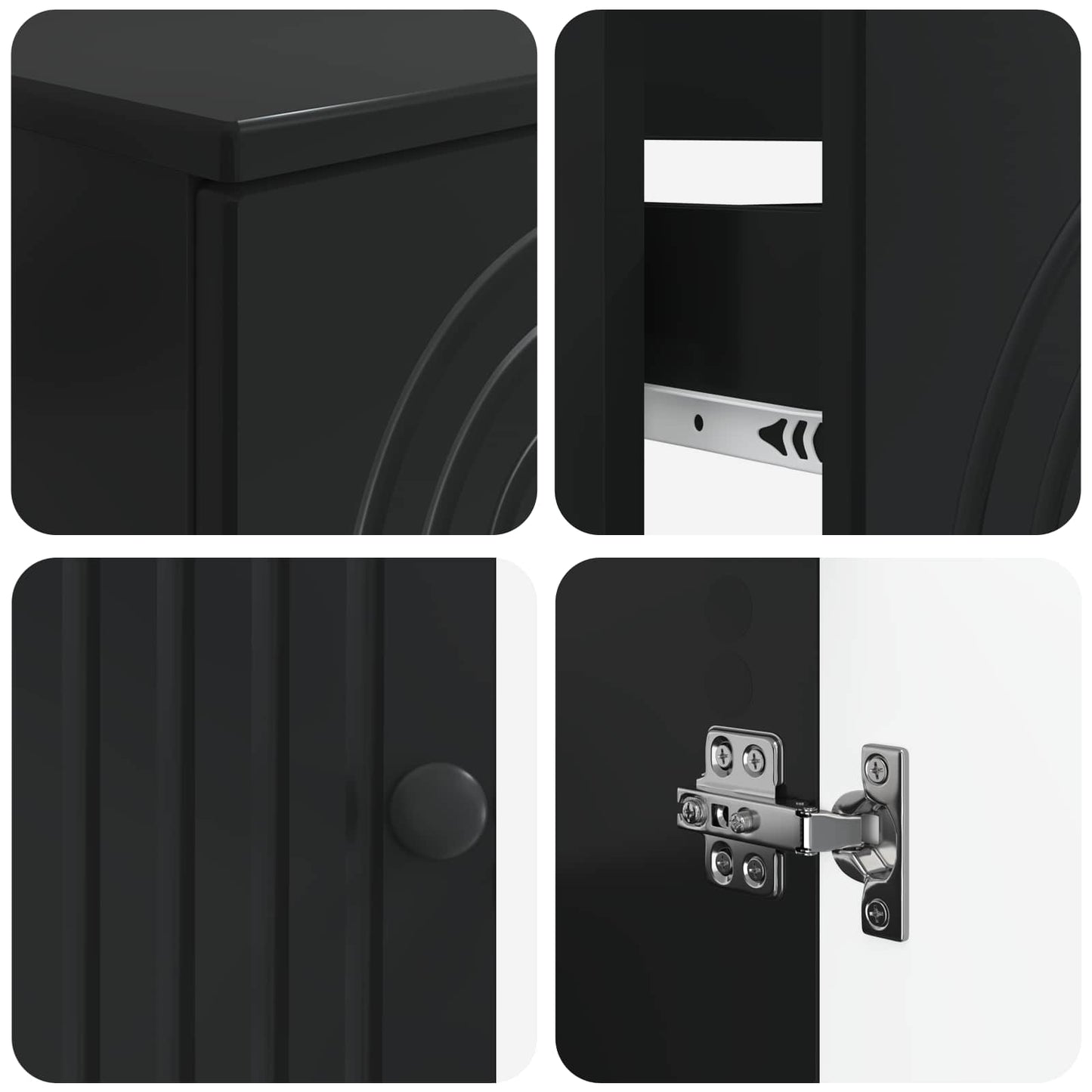 2-delt baderomsskapsett ALKMAAR Svart Konstruert tre