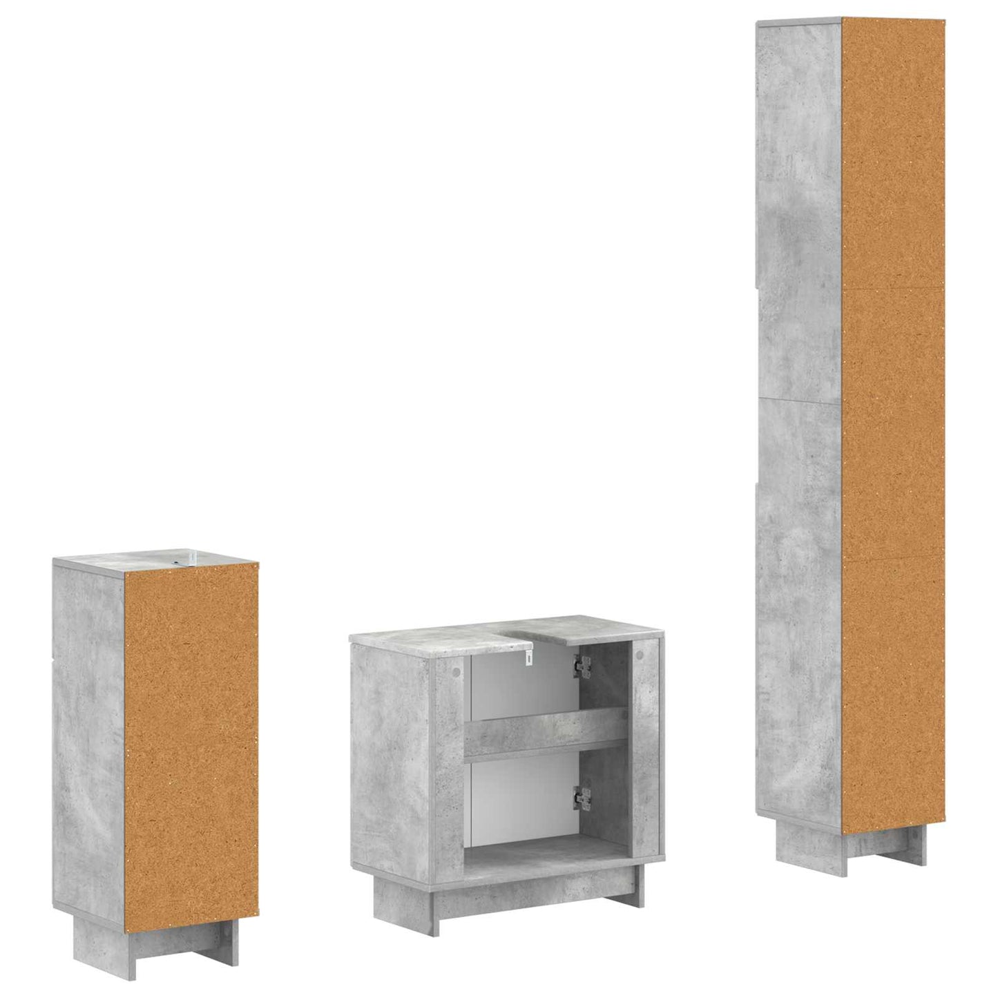 3-delers baderomsskapsett EDE Konstruert tre