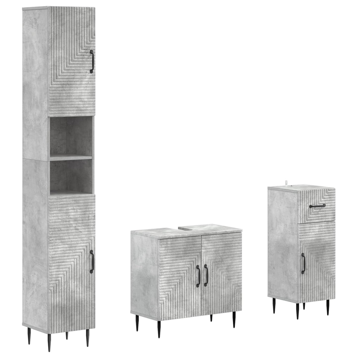 3-delers baderomsskapsett HAARLEM Konstruert tre