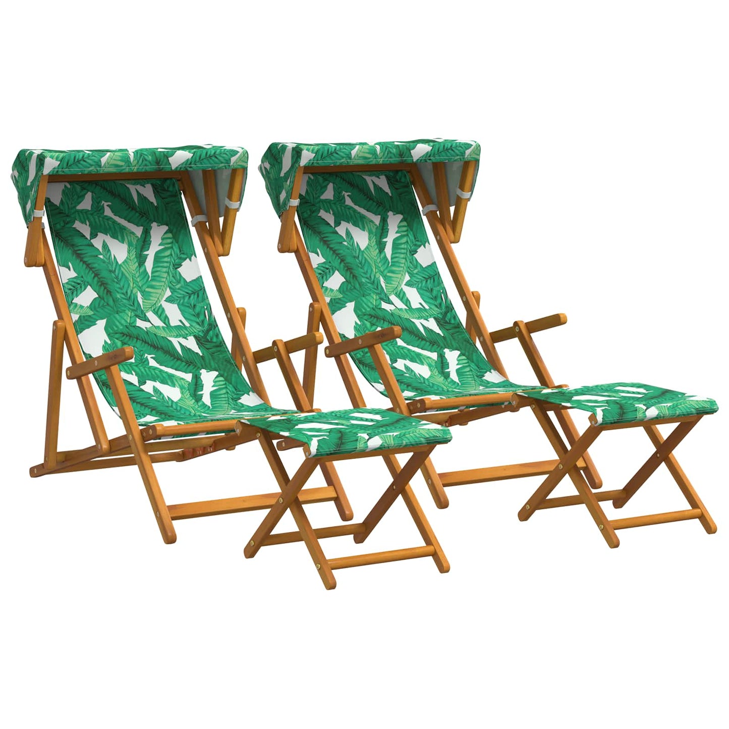 Hage Stol 4 pcs 3 Posisjon Solid Eucalyptus Tre Bladmønster