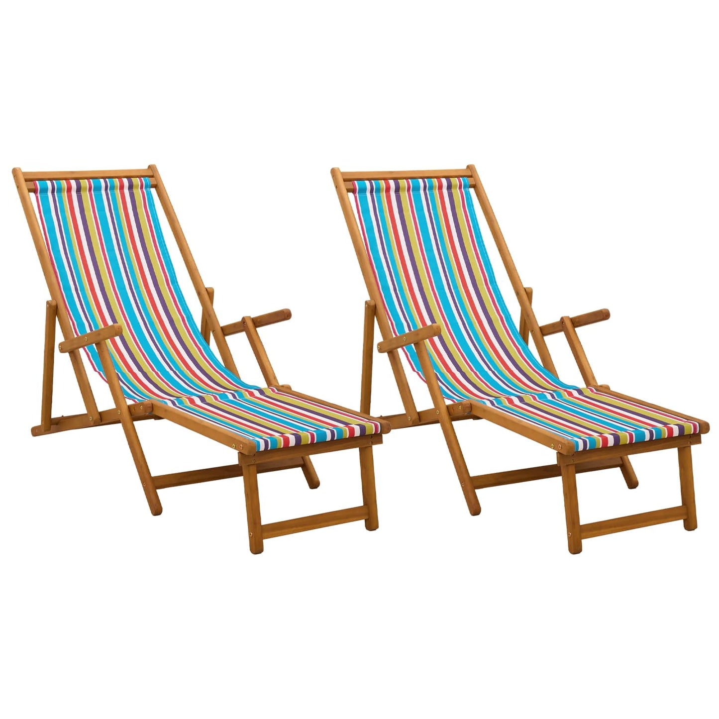 Sammenleggbar solstol 2 pcs 3 Posisjon Solid Eucalyptus Tre