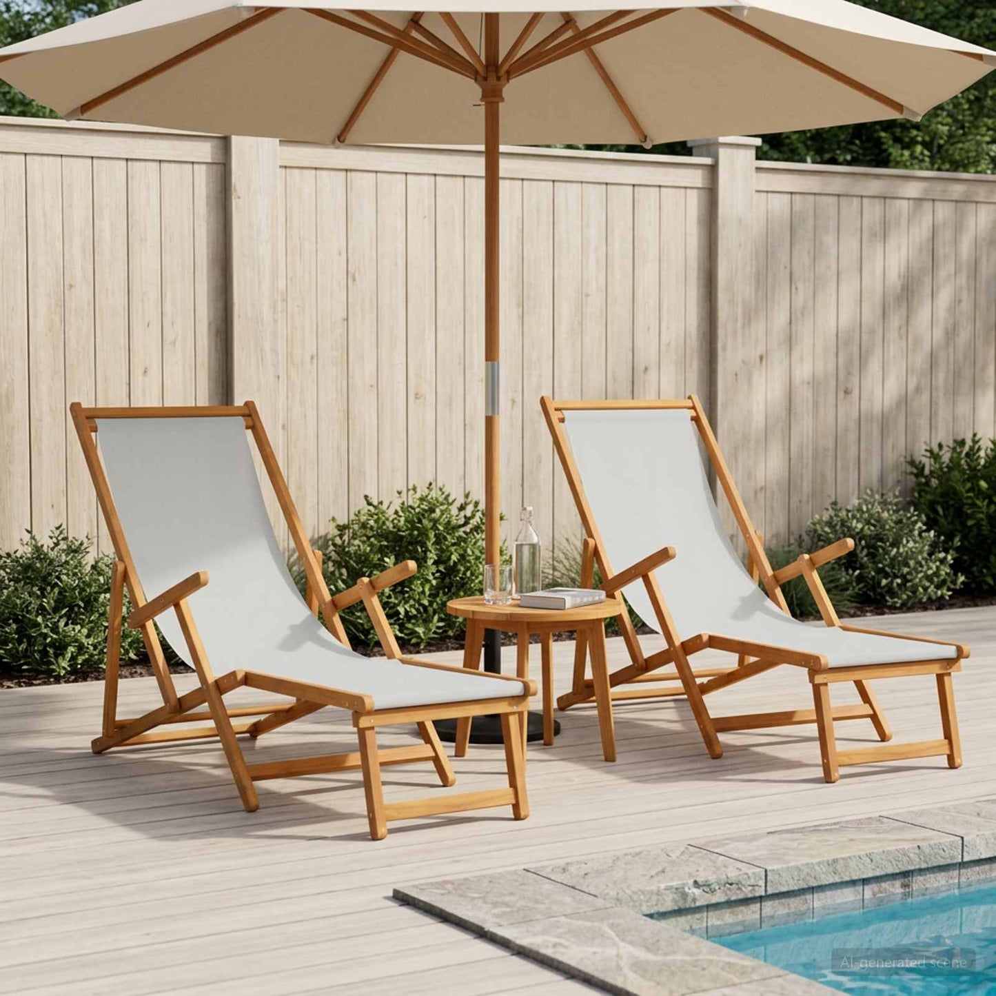 Sammenleggbar solstol 2 pcs 3 Posisjon Solid Eucalyptus Tre