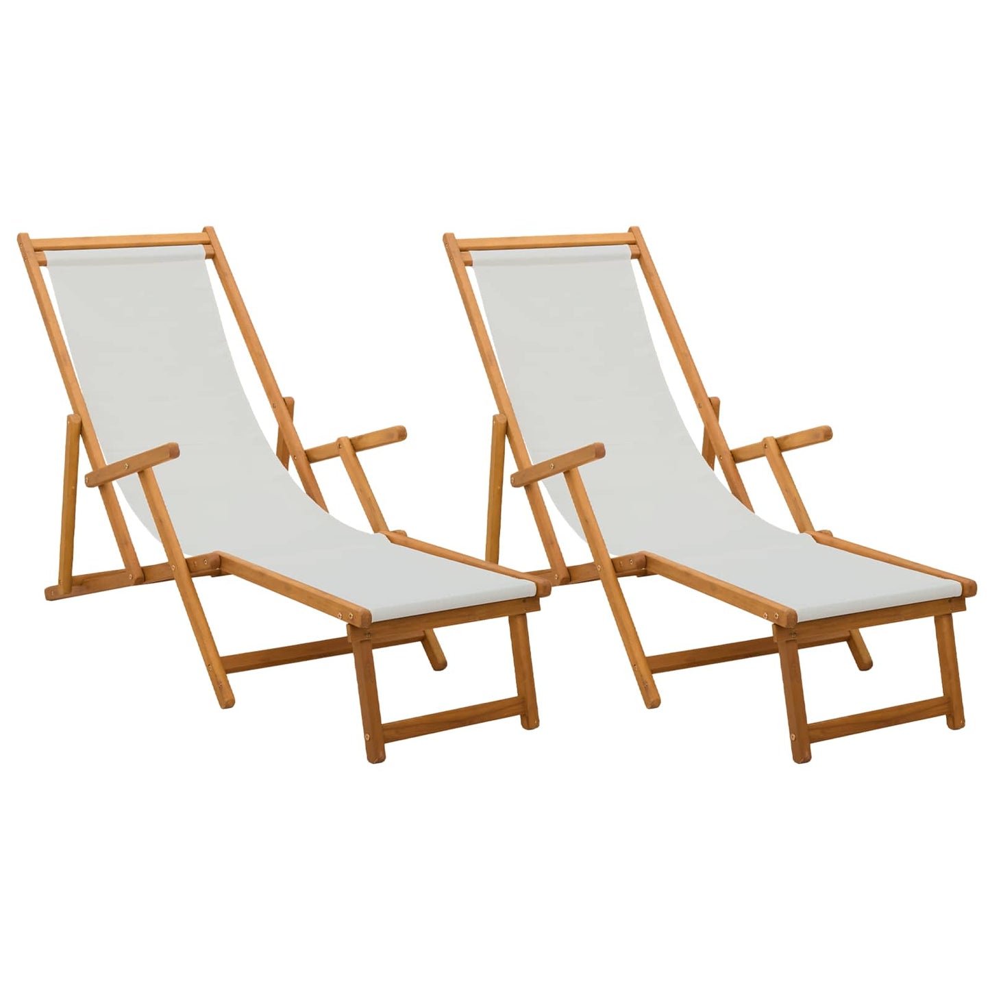 Sammenleggbar solstol 2 pcs 3 Posisjon Solid Eucalyptus Tre