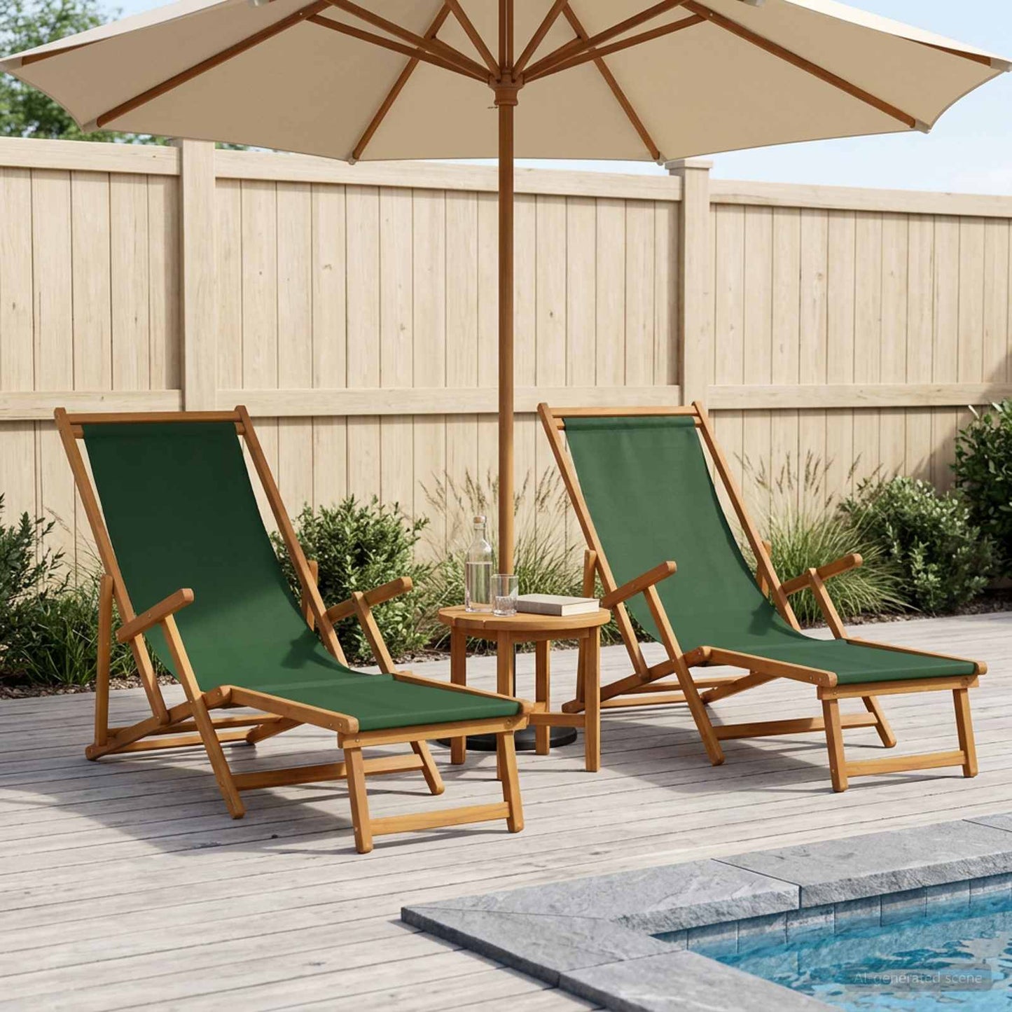 Sammenleggbar solstol 2 pcs 3 Posisjon Solid Eucalyptus Tre