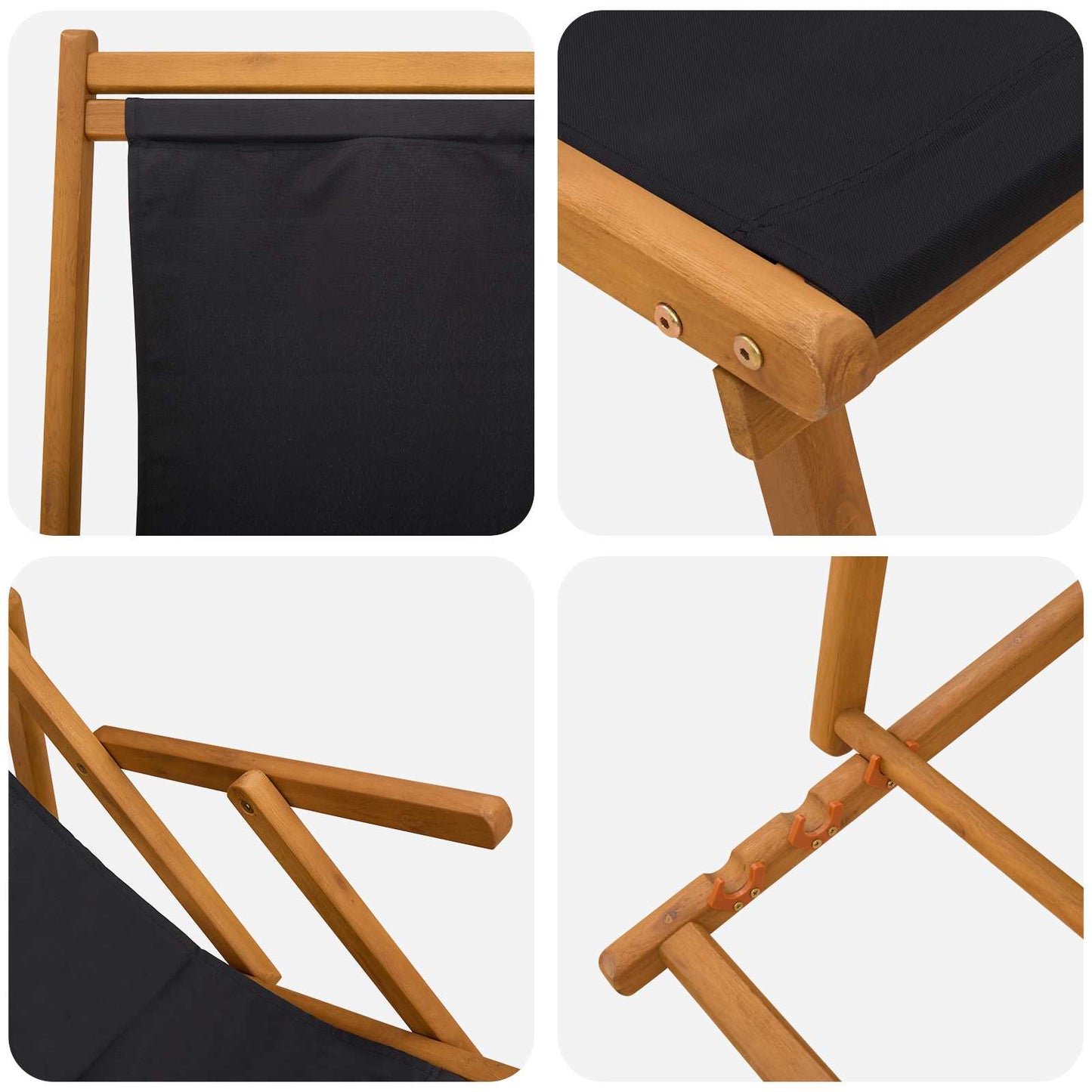 Sammenleggbar solstol 2 pcs 3 Posisjon Solid Eucalyptus Tre