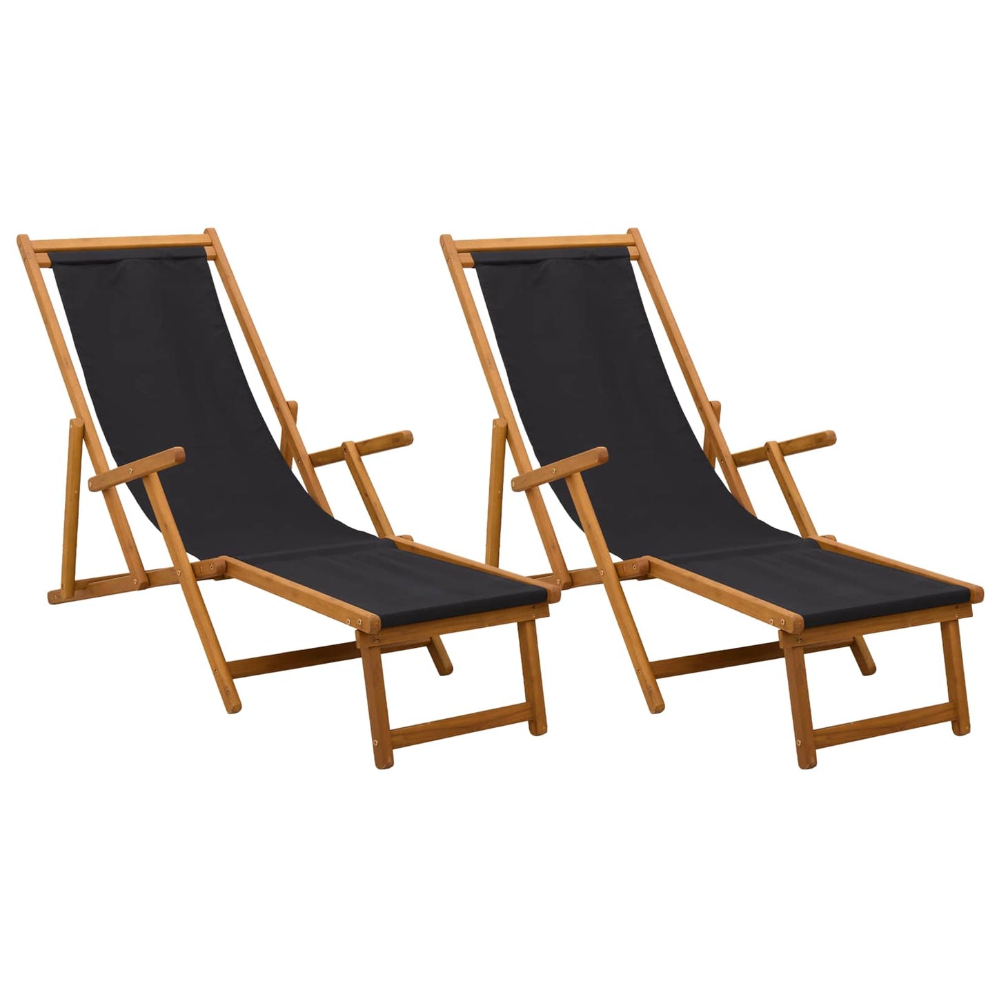 Sammenleggbar solstol 2 pcs 3 Posisjon Solid Eucalyptus Tre