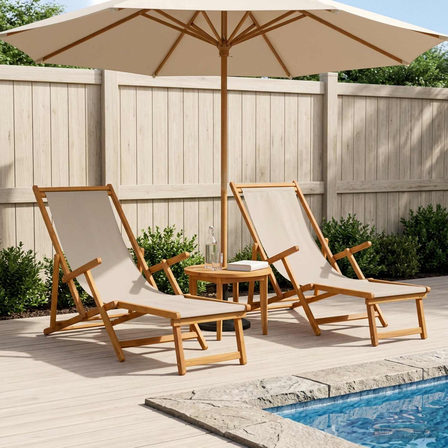 Sammenleggbar solstol 2 pcs 3 Posisjon Solid Eucalyptus Tre