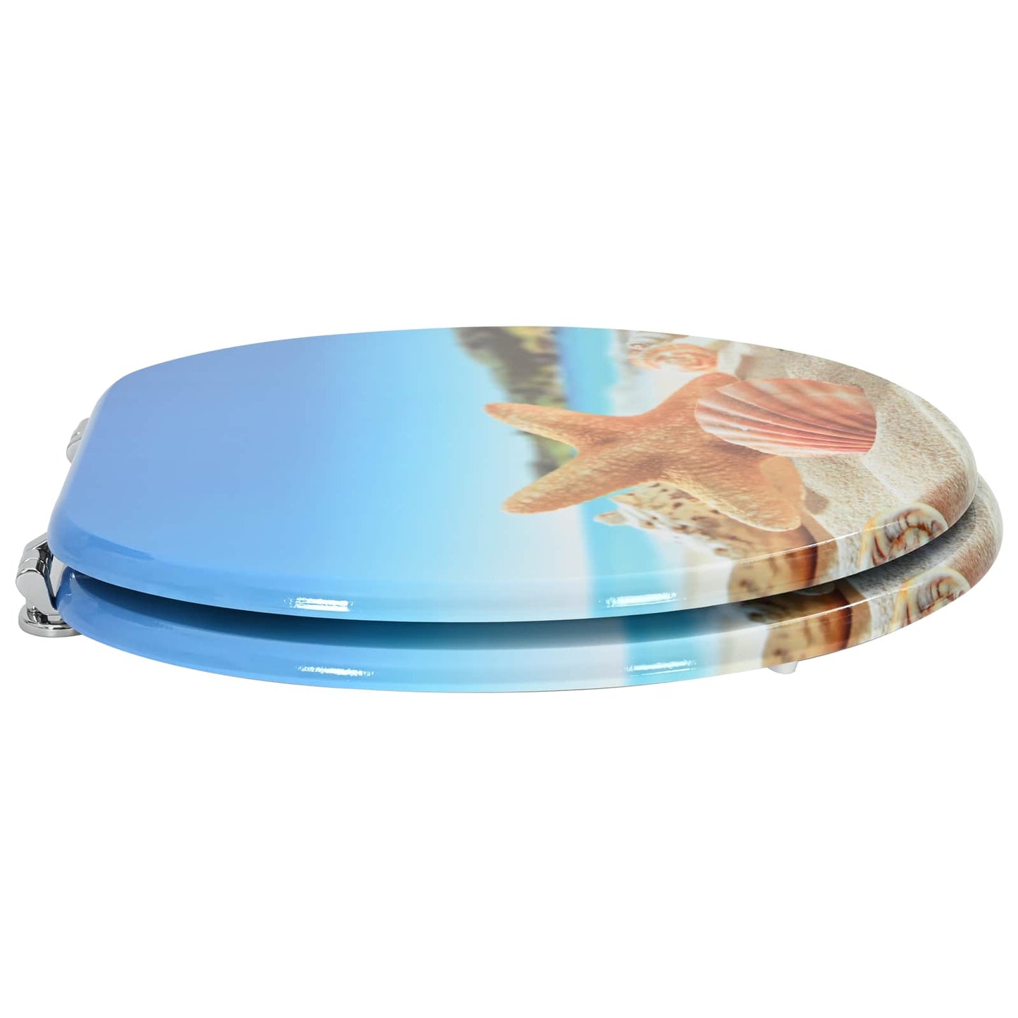 Myk-lukking toalettsete Lys blå 44 x 38 cm MDF-plater