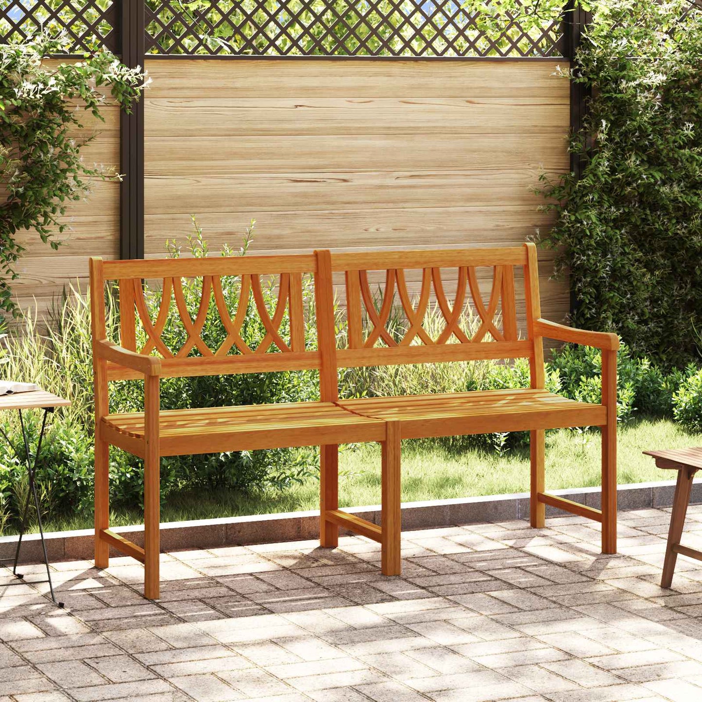 Utendørs benk Naturlig 150 x 55,5 x 90 cm Solid akasietre