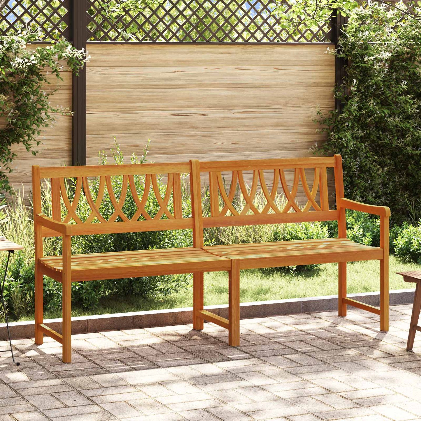 Utendørs benk Naturlig 180 x 55,5 x 90 cm Solid akasietre