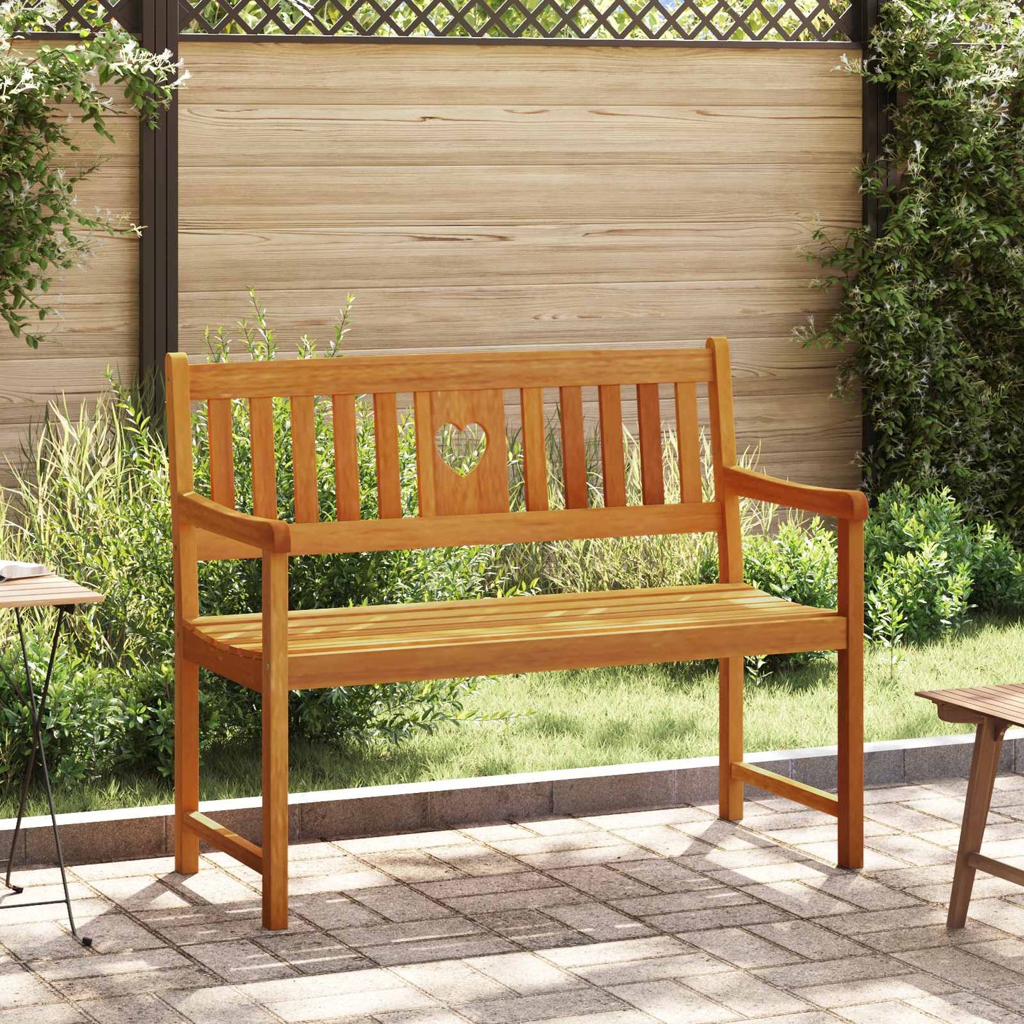 Utendørs benk Naturlig 110 x 55,5 x 90 cm Solid akasietre