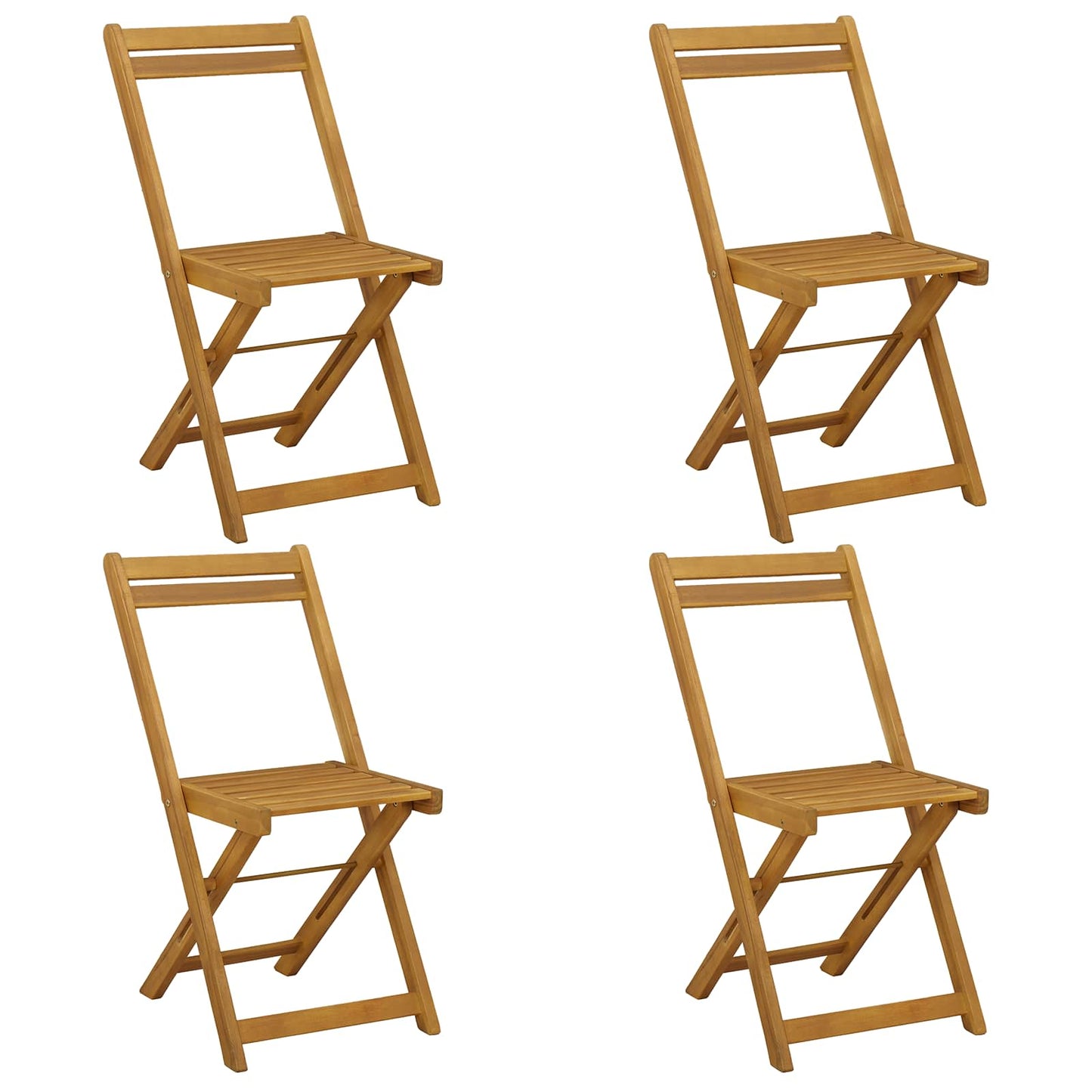 Foldbare Hage Stoler 4 pcs Naturlig 40 x 53 x 80 cm