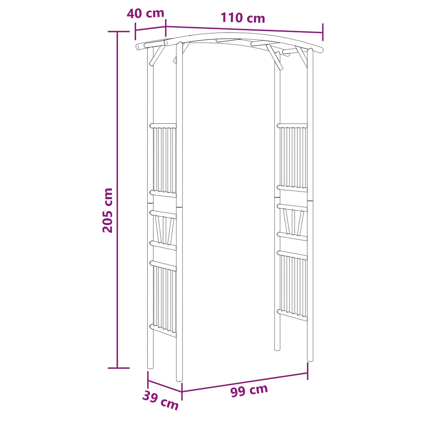 Hagebue Naturlig 110 x 40 x 205 cm Bambus