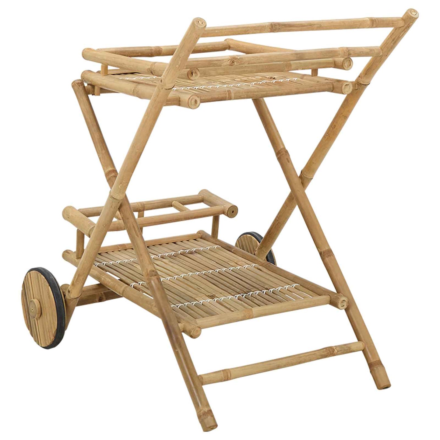 Tebrett med hjul Naturlig 79 x 67.5 x 84 cm Bambus