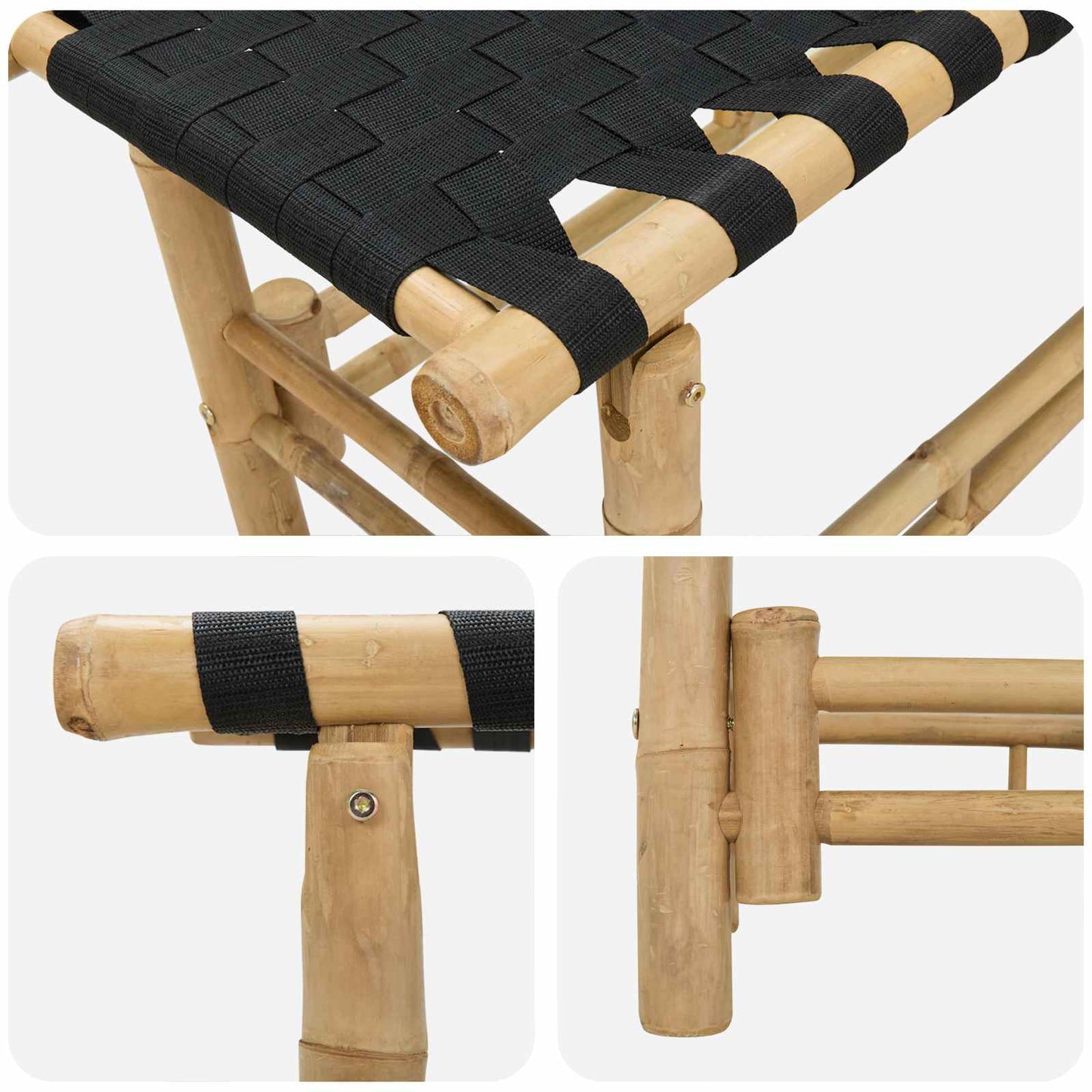 Hagebenk 110 x 38 x 40 cm Bambus Naturlig Rektangulær