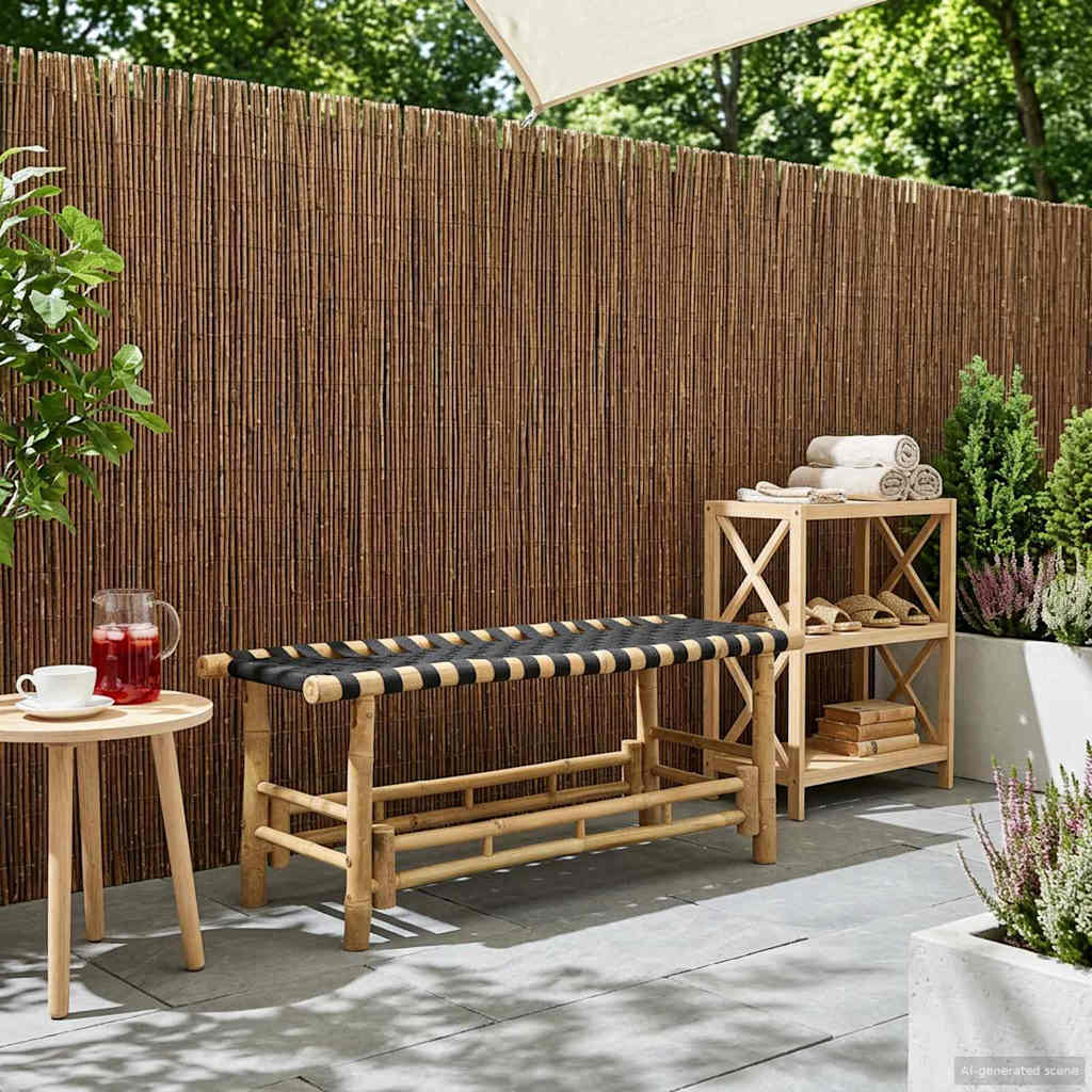 Hagebenk 110 x 38 x 40 cm Bambus Naturlig Rektangulær