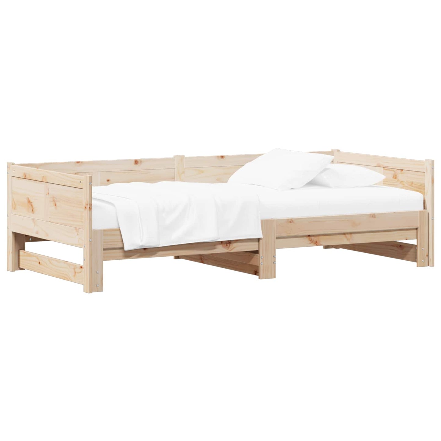 Uttrekkbar Dagbed Naturlig 180 x 200 cm Massiv furu
