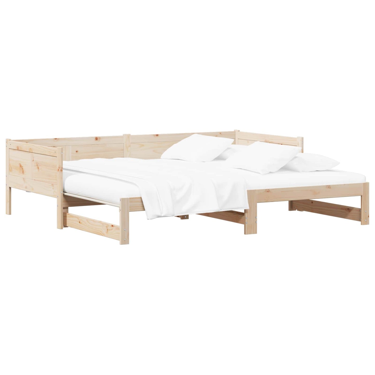 Uttrekkbar Dagbed Naturlig 180 x 200 cm Massiv furu