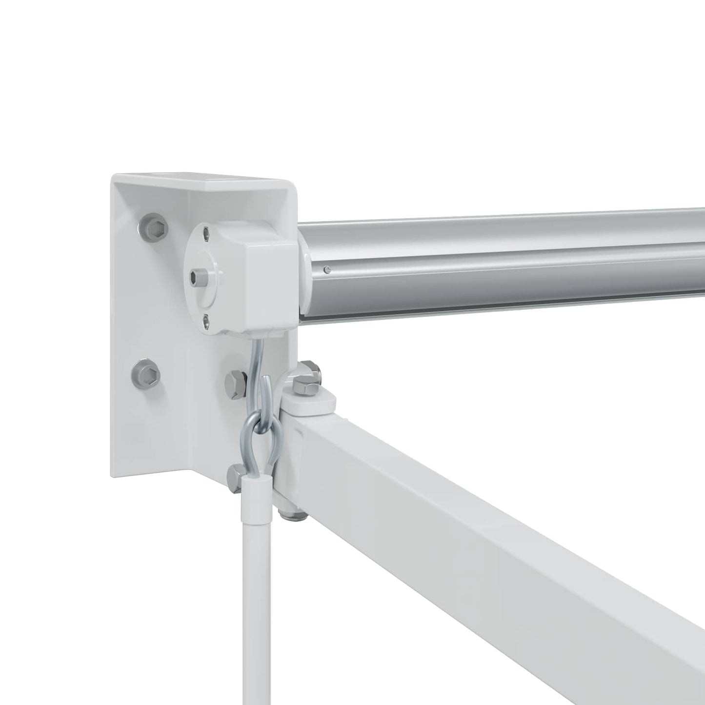 Manuell uttrekkbar markiseramme Hvit 3,5 x 2 m Aluminium