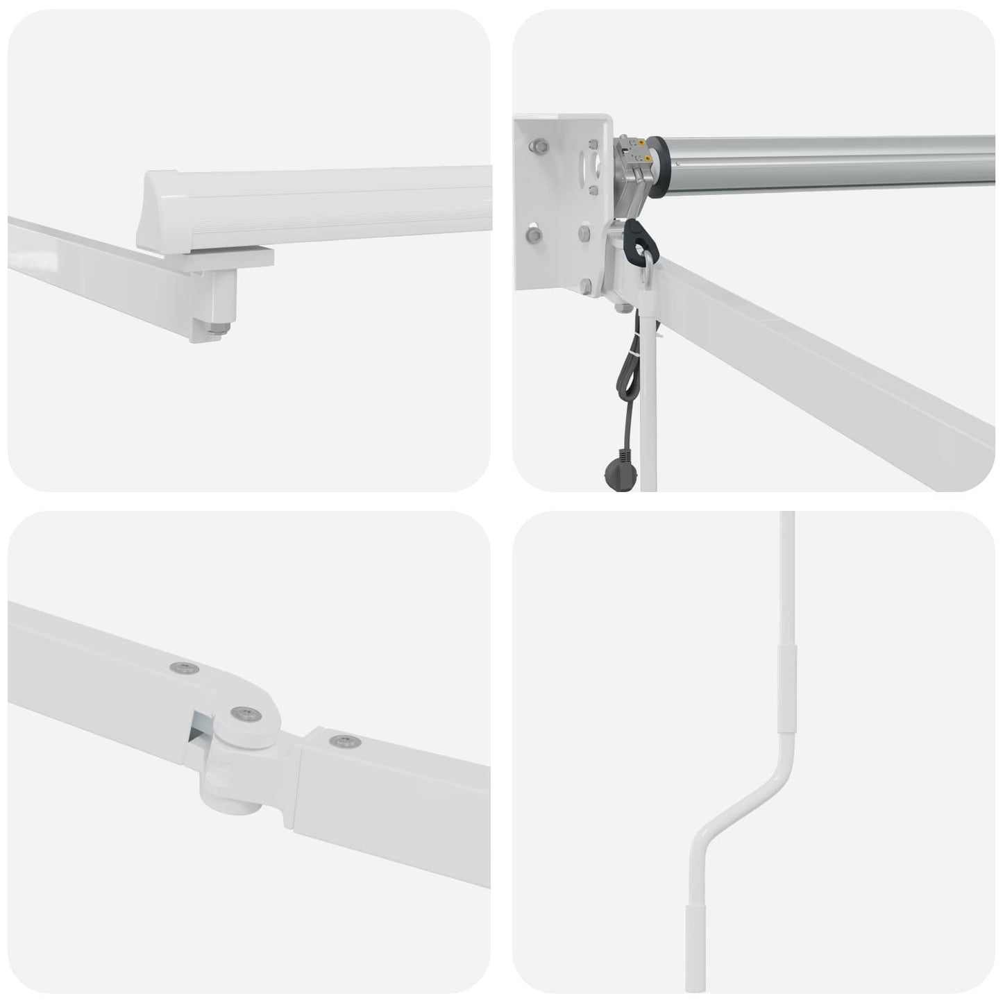 Elektrisk uttrekkbar markiseramme Hvit 3 x 2 m Aluminium