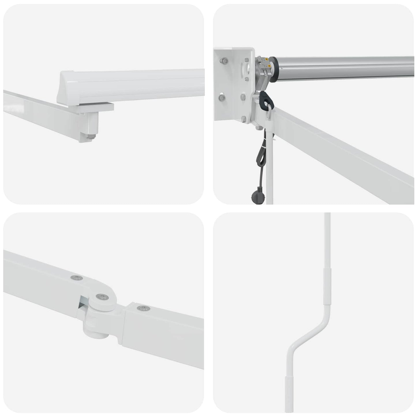 Elektrisk uttrekkbar markiseramme Hvit 4 x 2 m Aluminium