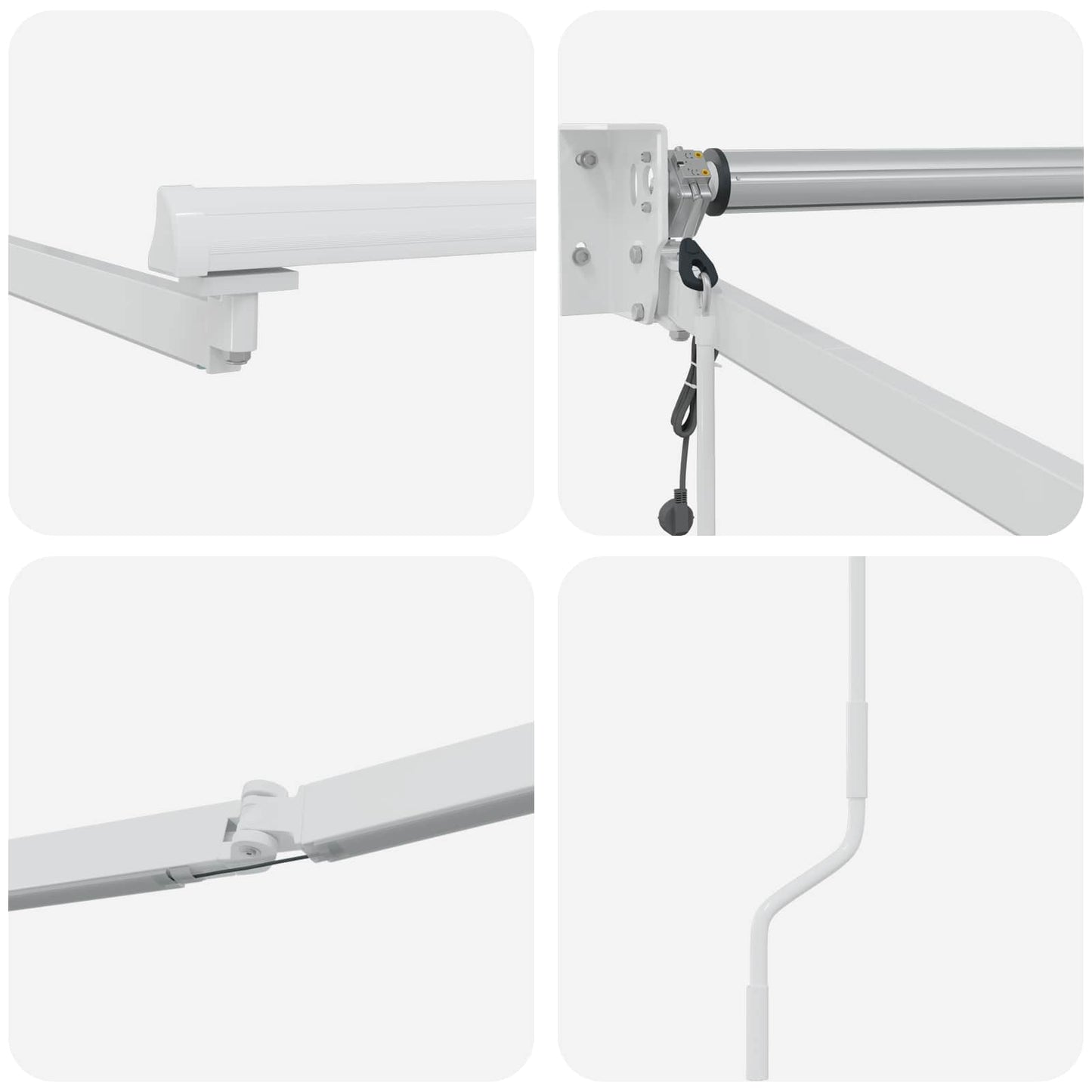 Elektrisk uttrekkbar markiseramme Hvit 4 × 3 m Aluminium