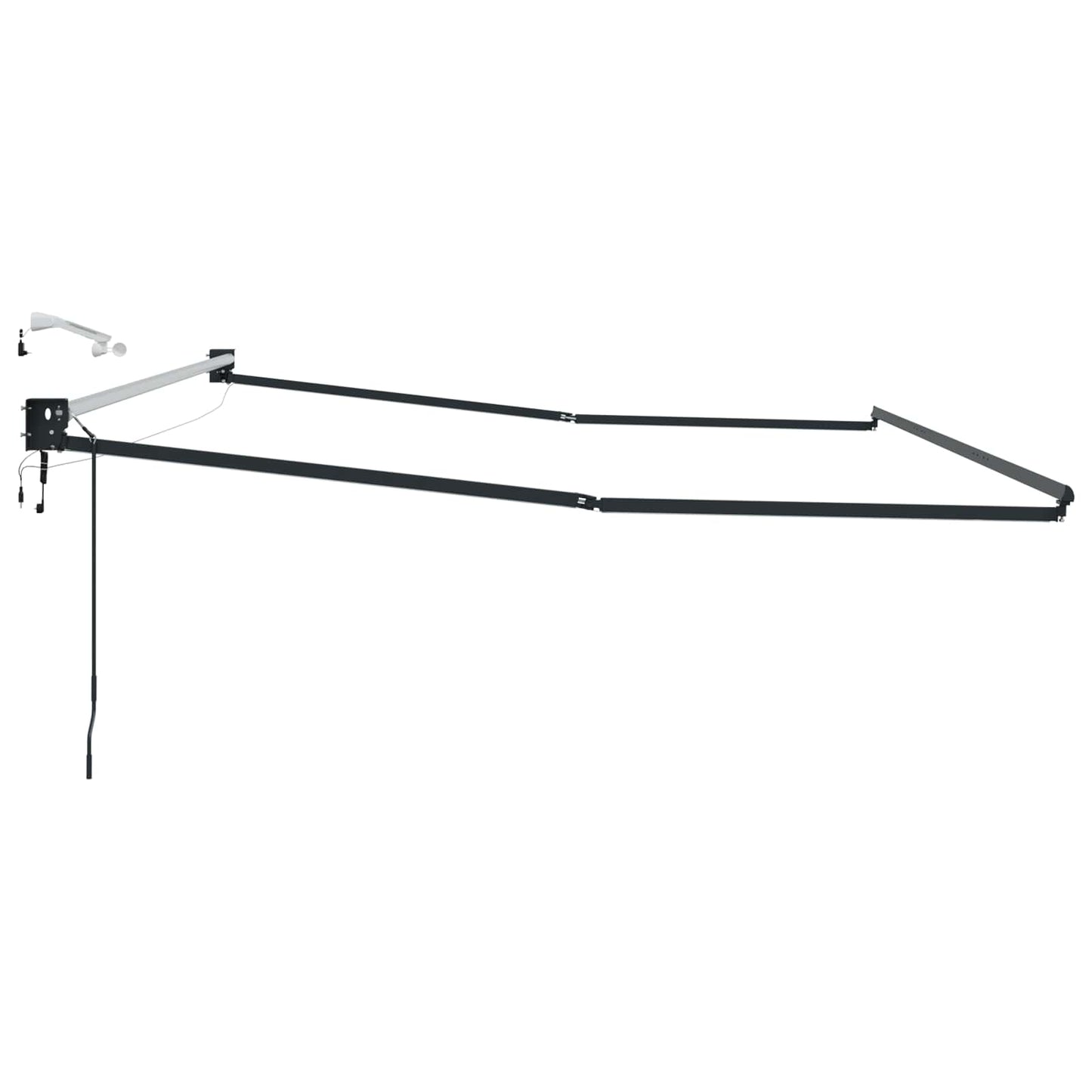 Elektrisk uttrekkbar markiseramme Antrasitt 4,5 × 3 m Aluminium