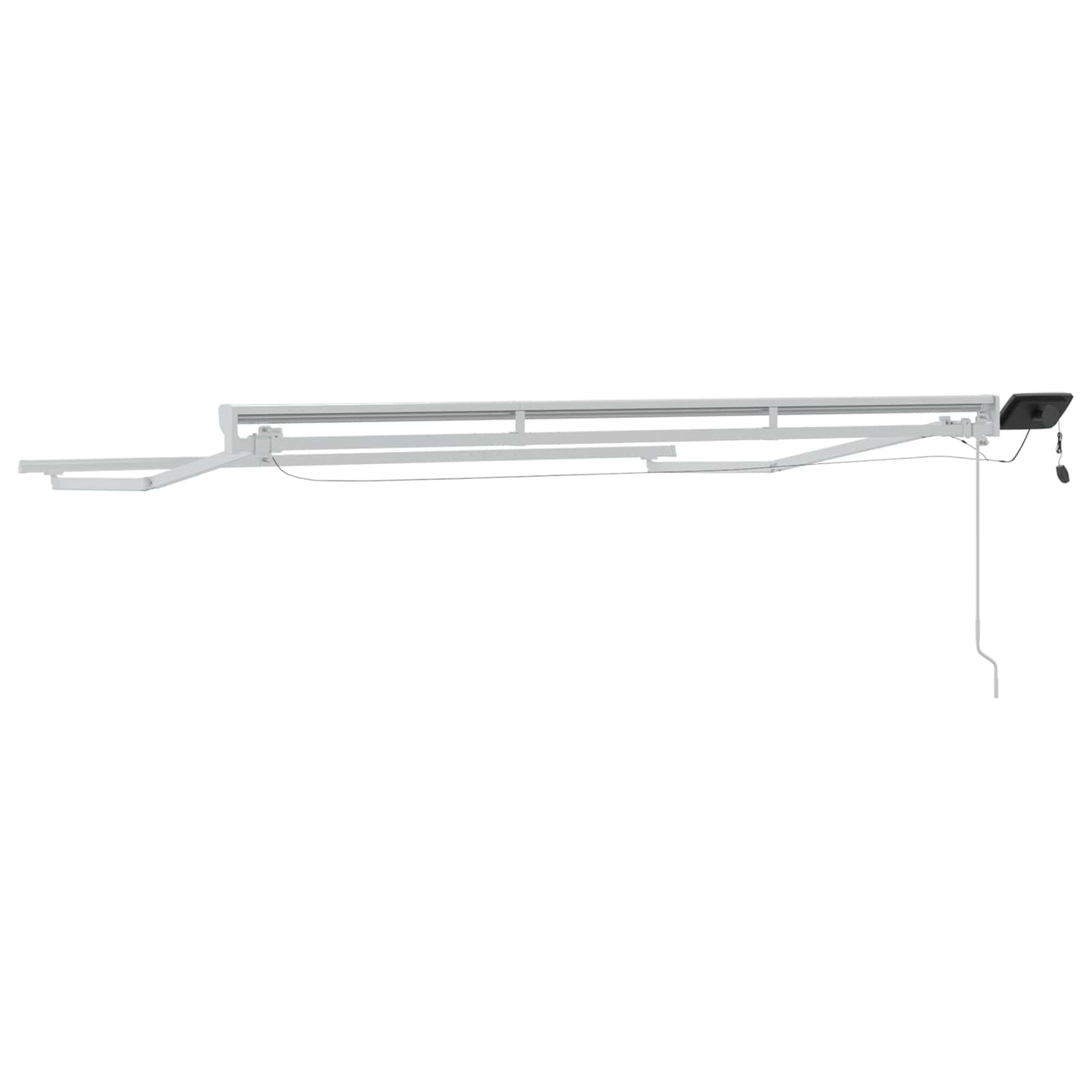 Manuell markiseramme med LEDs Hvit 3 x 2 m Aluminium