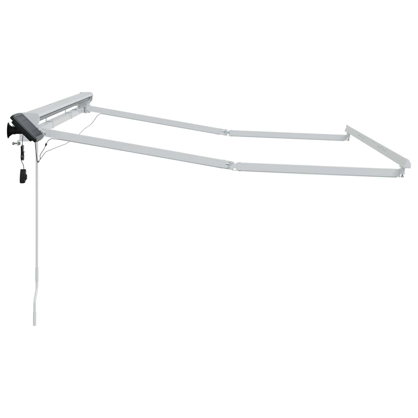 Manuell markiseramme med LEDs Hvit 3 x 2,5 m Aluminium