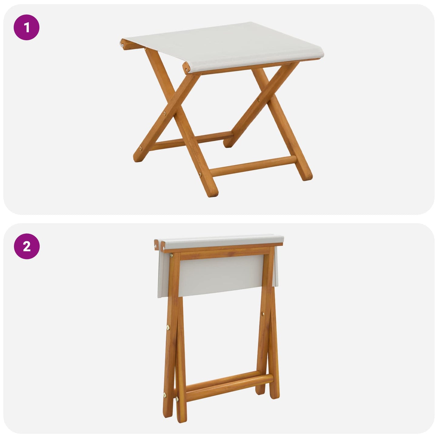 Hage Stol 2 pcs Solid Eucalyptus Tre Krem