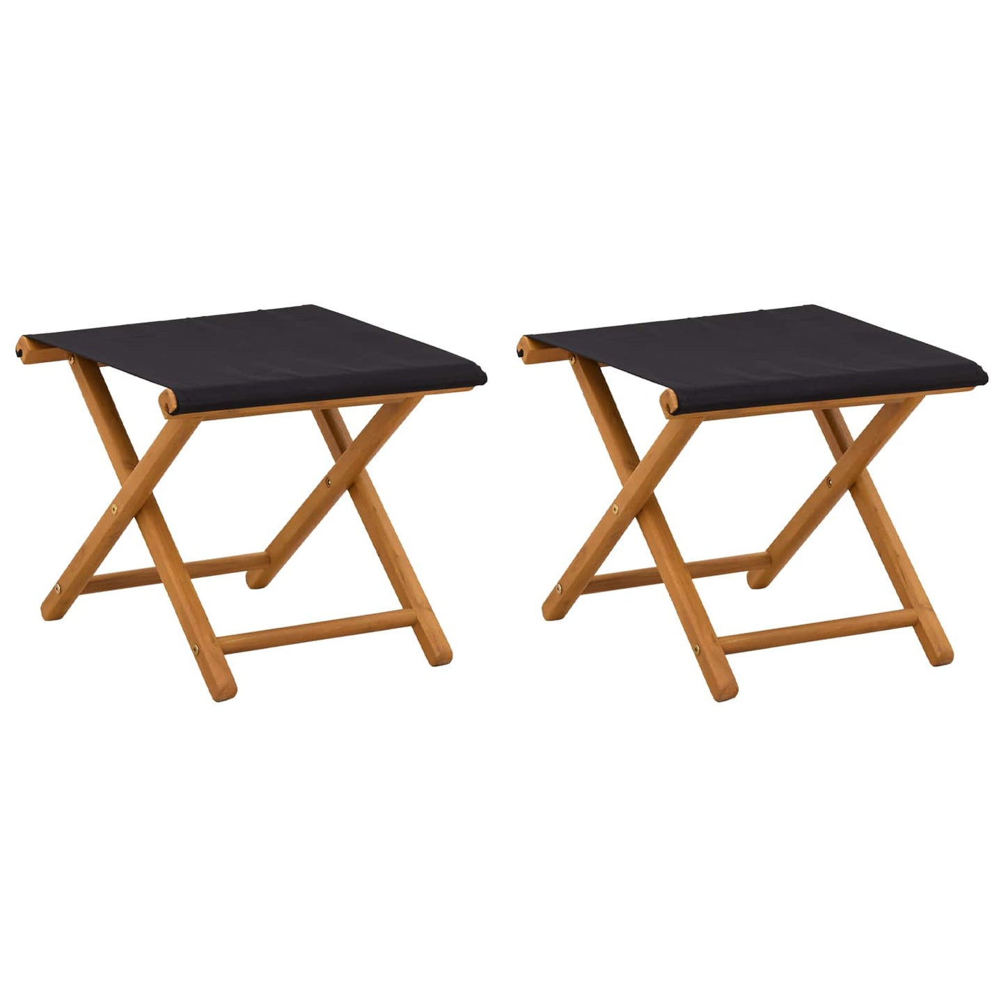 Hage Stol 2 pcs Solid Eucalyptus Tre Svart