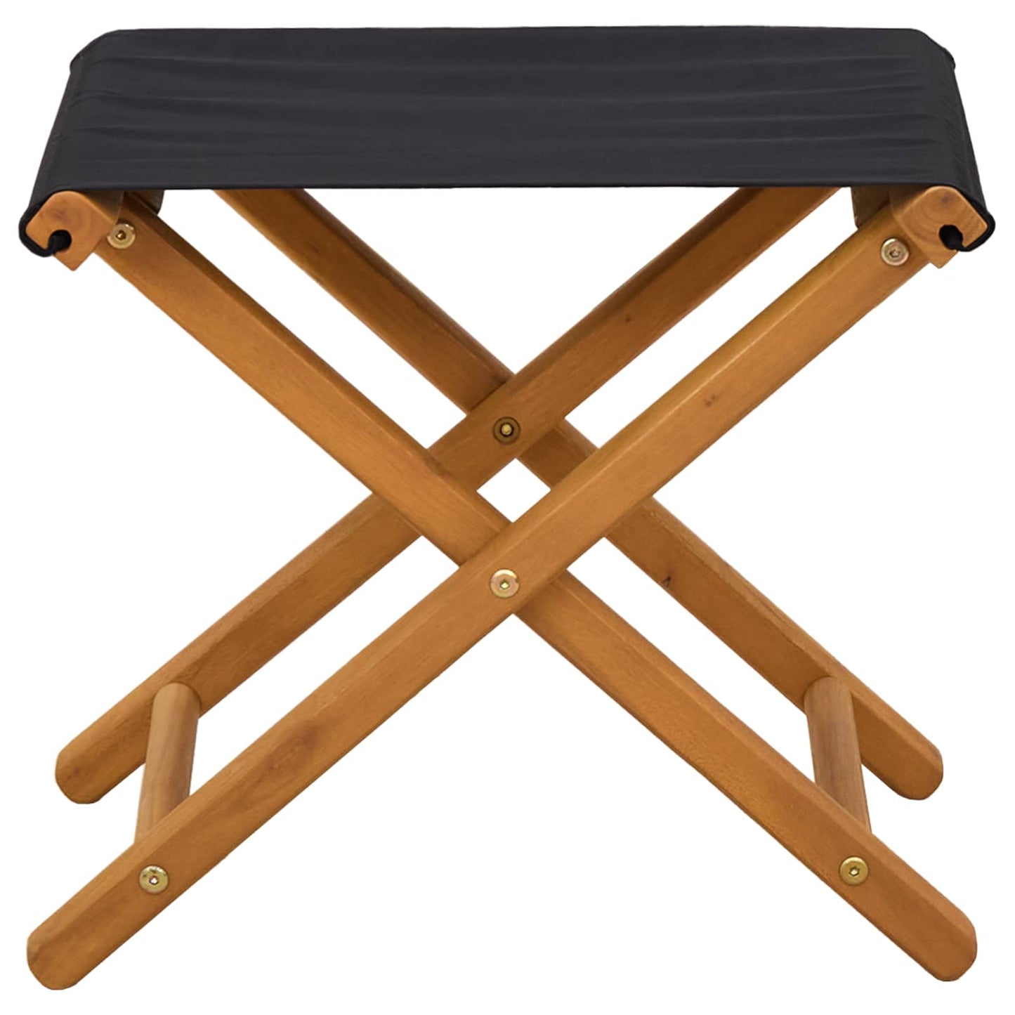 Hage Stol 2 pcs Solid Eucalyptus Tre Svart