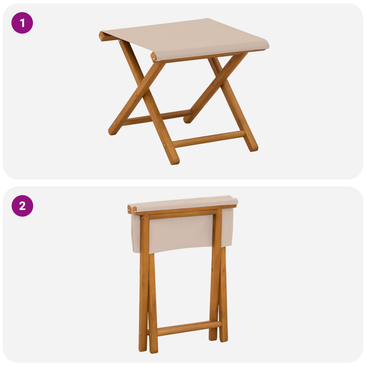 Hage Stol 2 pcs Solid Eucalyptus Tre Beige
