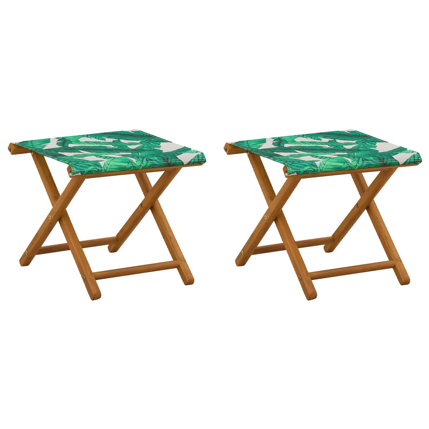 Hage Stol 2 pcs Solid Eucalyptus Tre Bladmønster