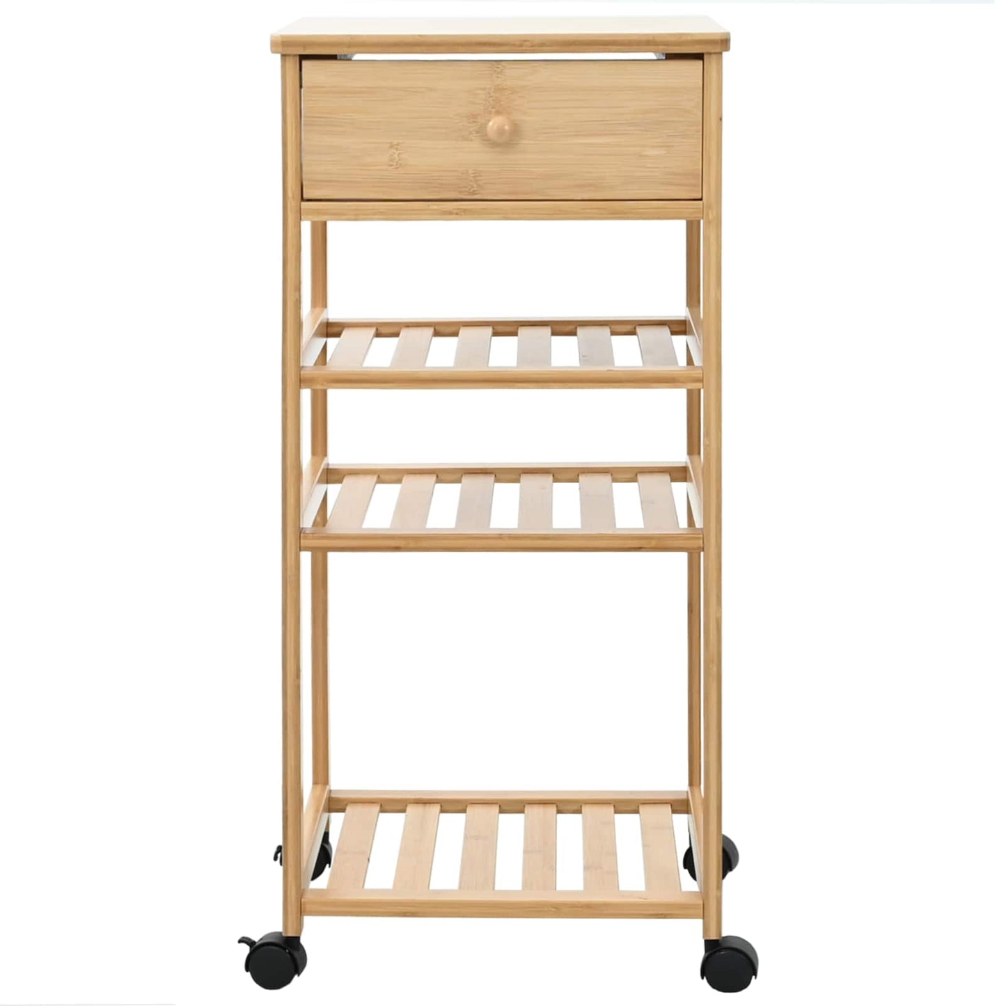 Kjøkkenvogn med hjul Naturlig 37 x 36 x 80 cm Bambus vidaXL